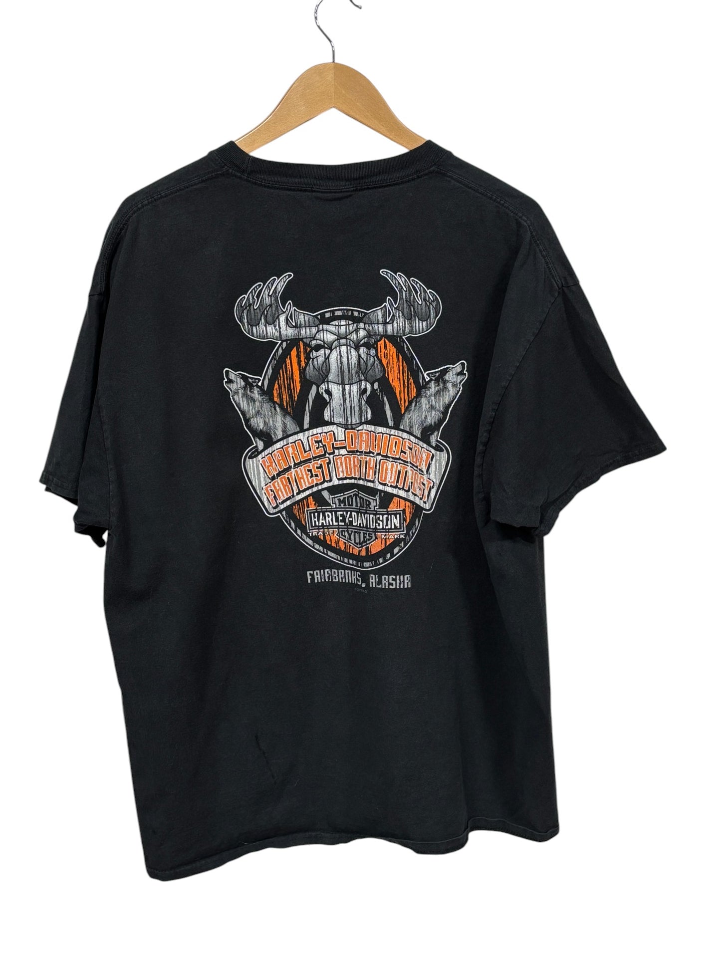 Harley Davidson Fairbanks Alaska Biker Graphic Tee Size XL