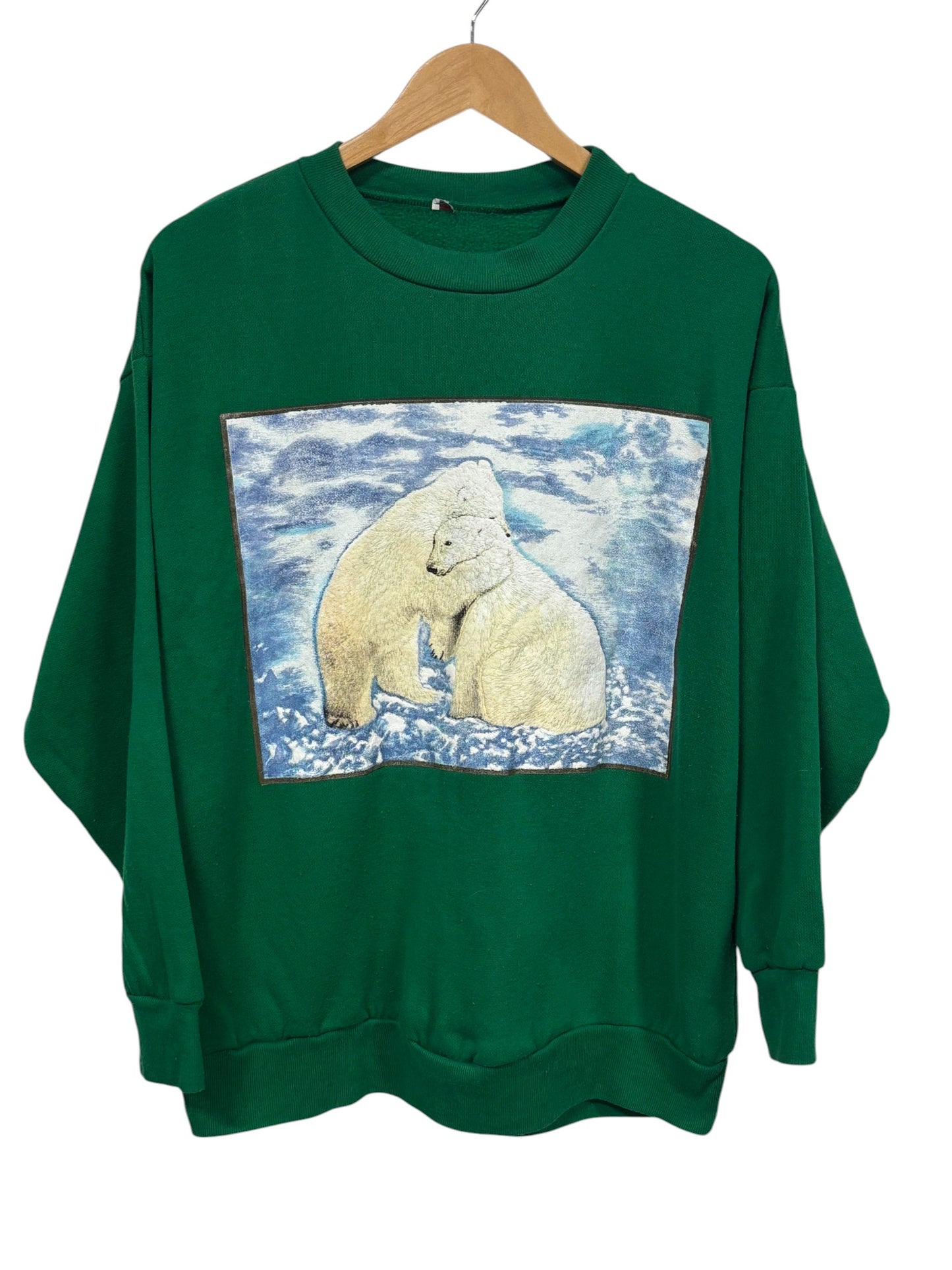 Vintage 90's Polar Bears Nature Graphic Crewneck Sweater Size Large