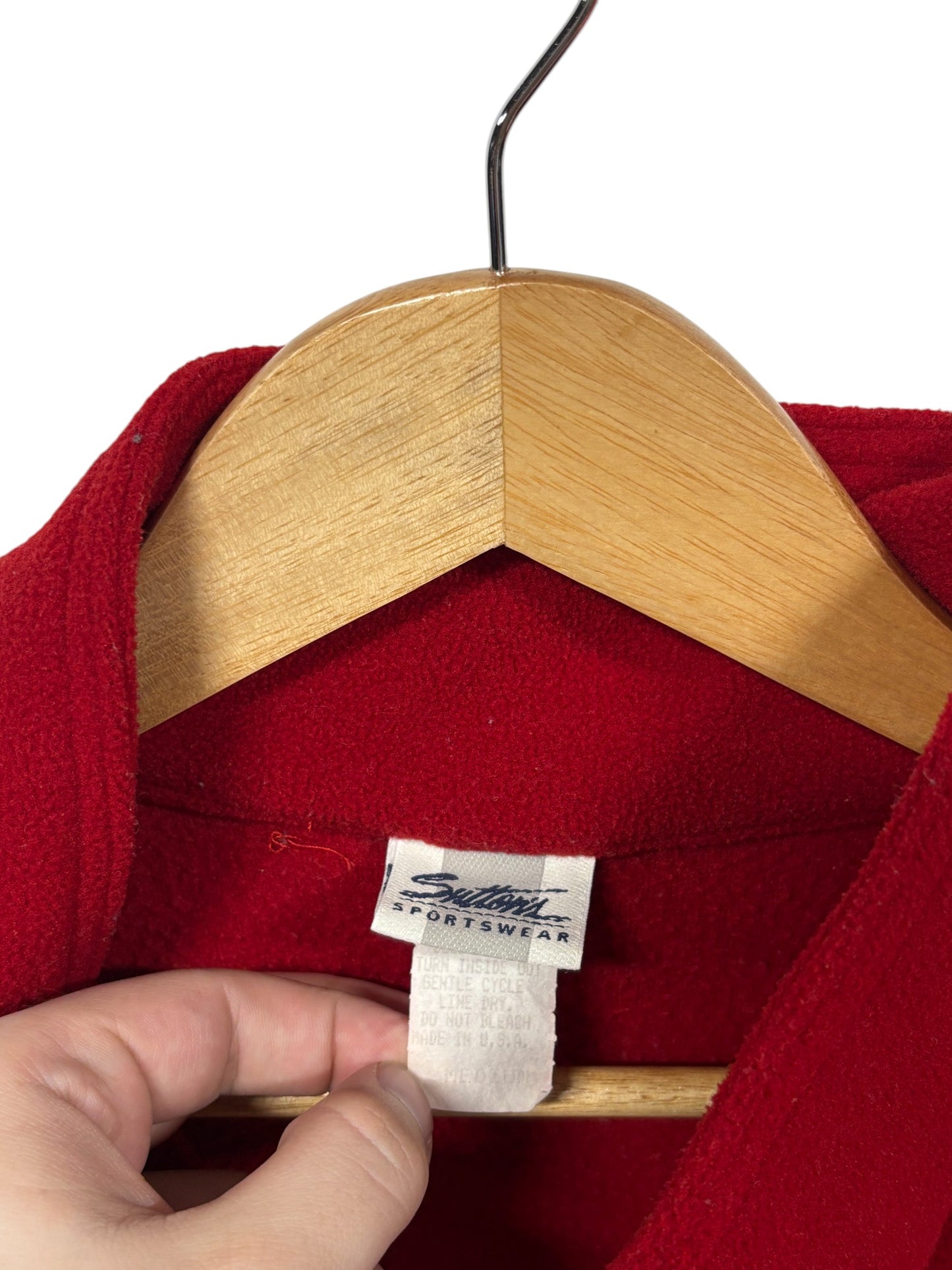 Vintage 90's Girls Kick Butt GKB Red Fleece Zip Up Vest Size Medium