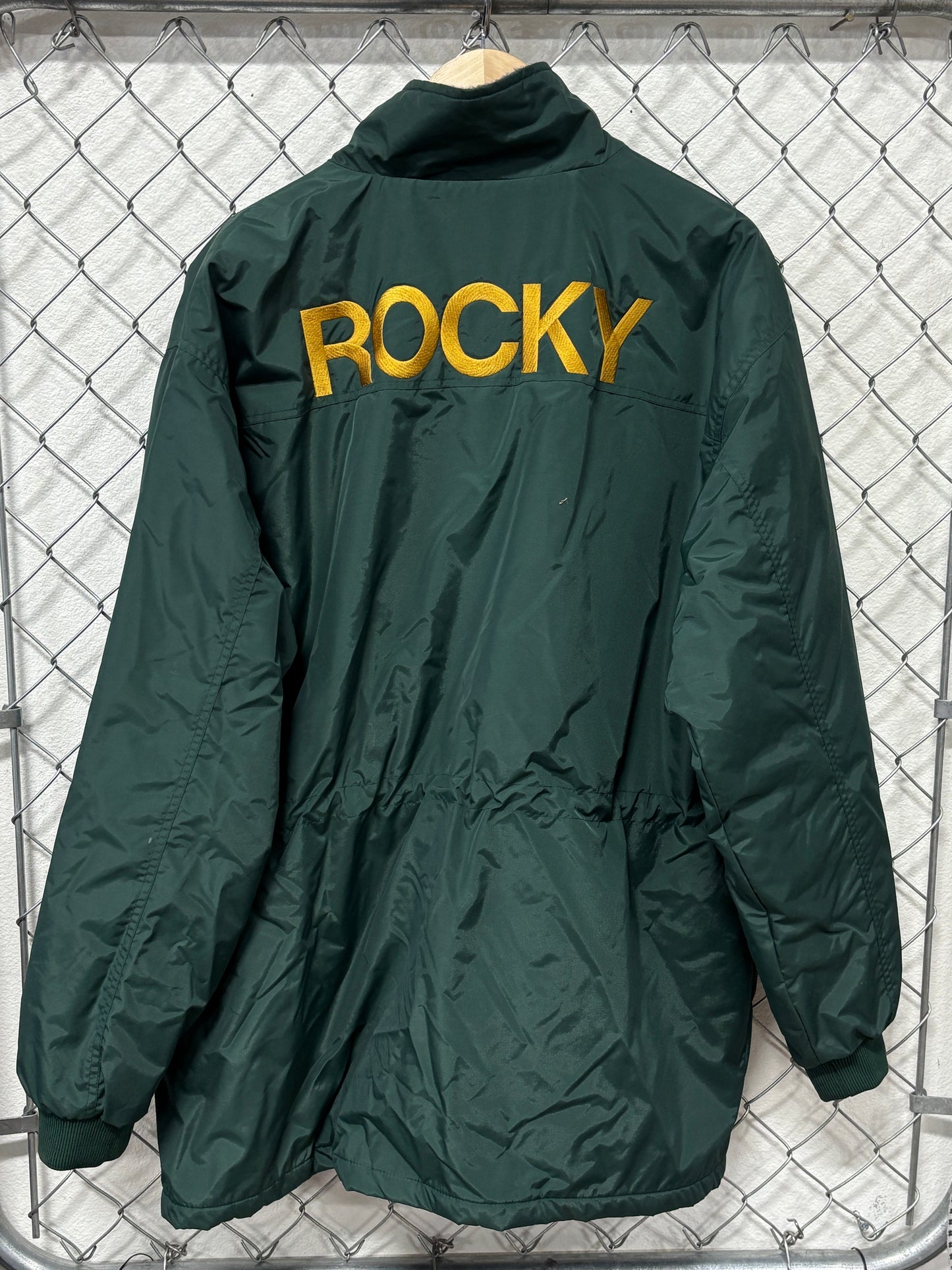 Vintage Rocky Mountain College Montana Green Zip Up Jacket Size XL