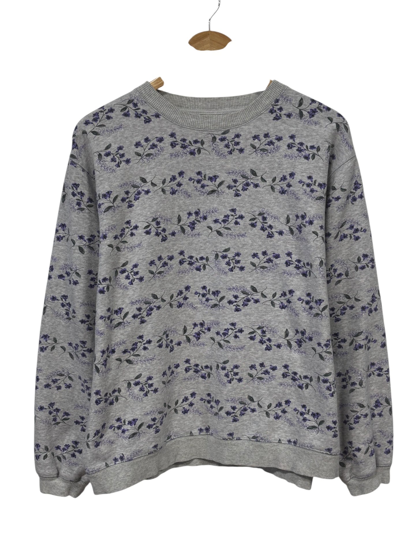 Vintage Flowers All Over Print Grandma Style Sweater Size Large