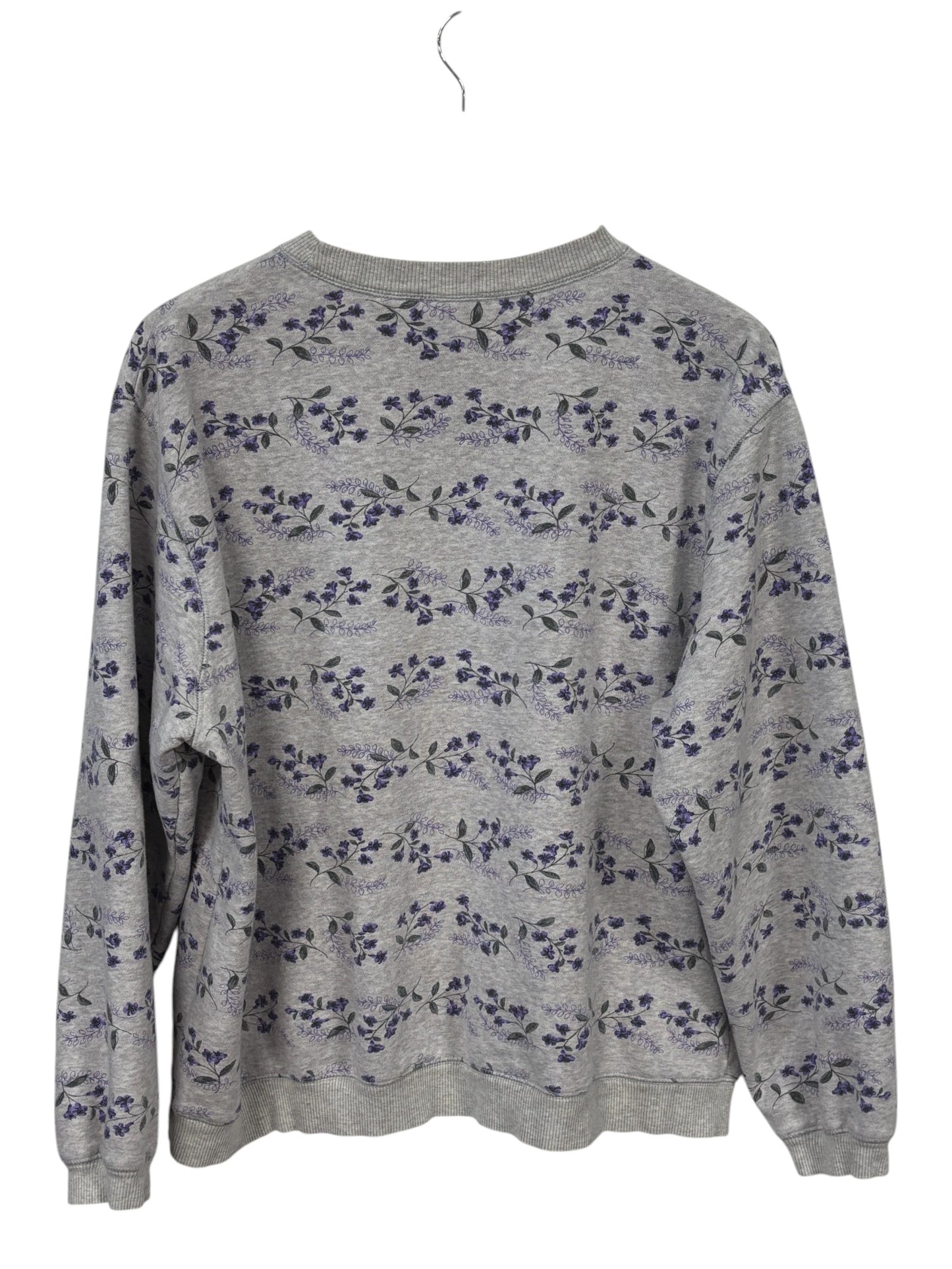 Vintage Flowers All Over Print Grandma Style Sweater Size Large