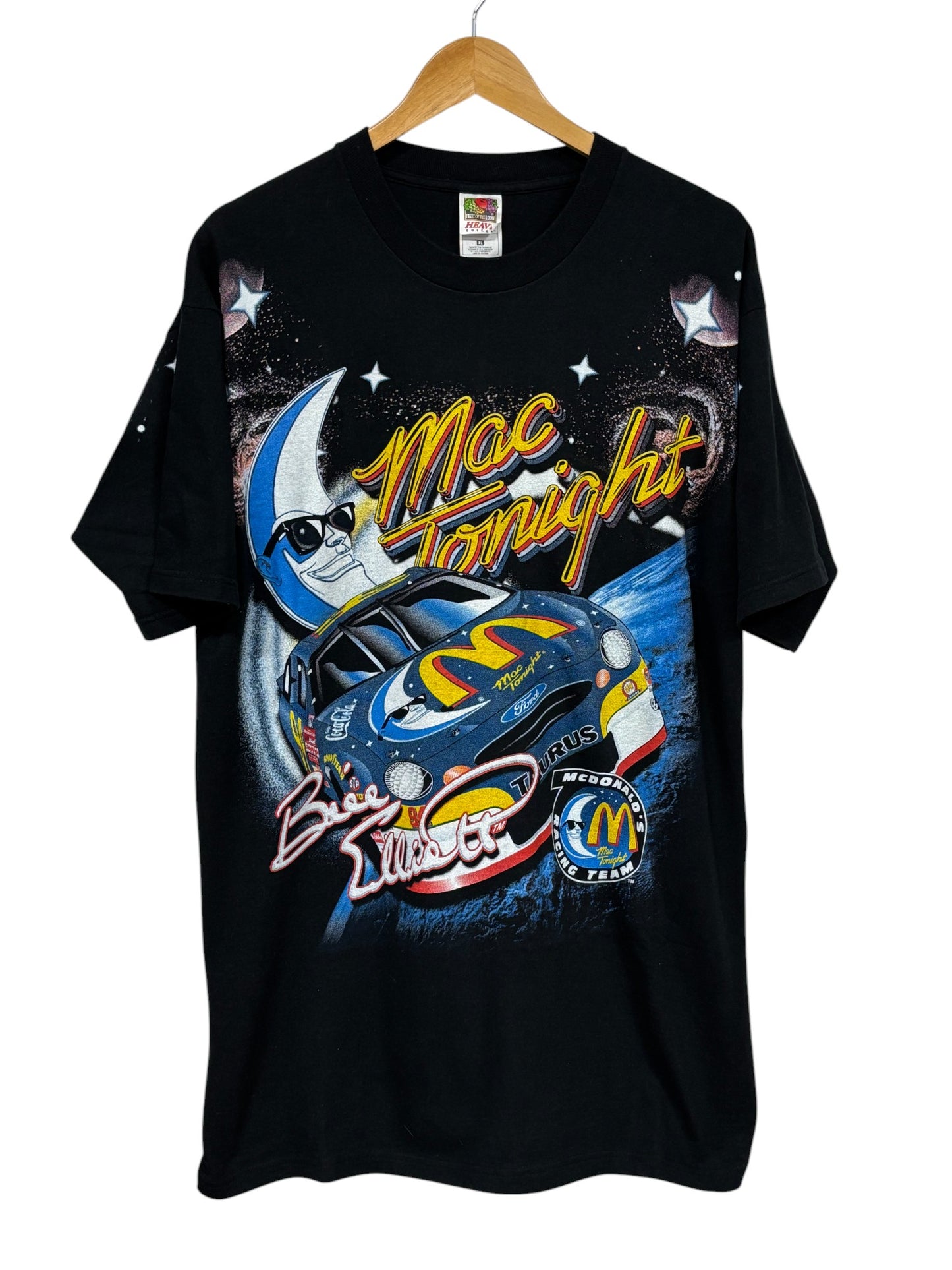 Vintage 90's Bill Elliot Mac Tonight McDonalds Racing Team NASCAR Tee Size XL