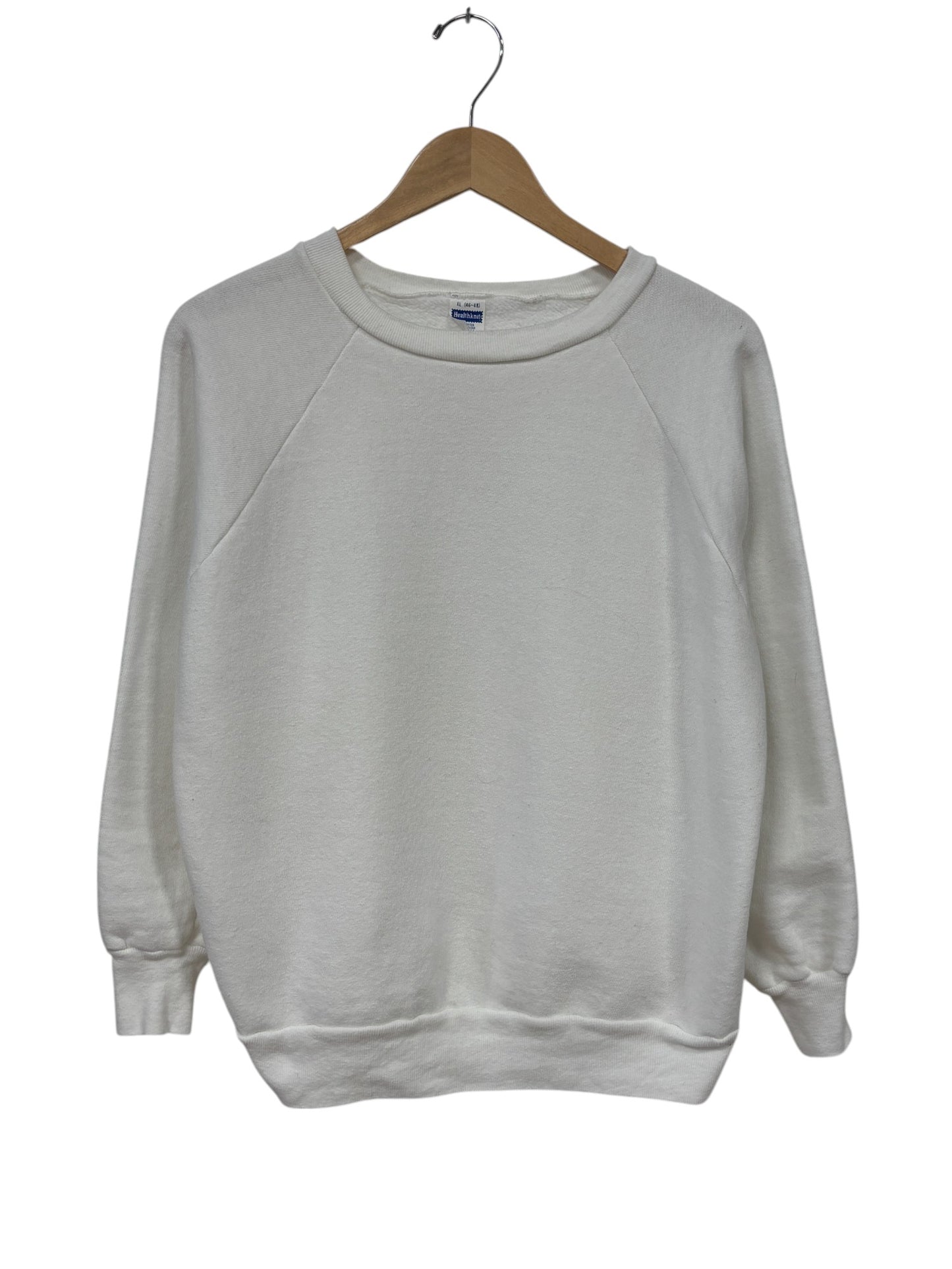 Vintage 80's Healthknit White Blank Crewneck Sweater Size XL