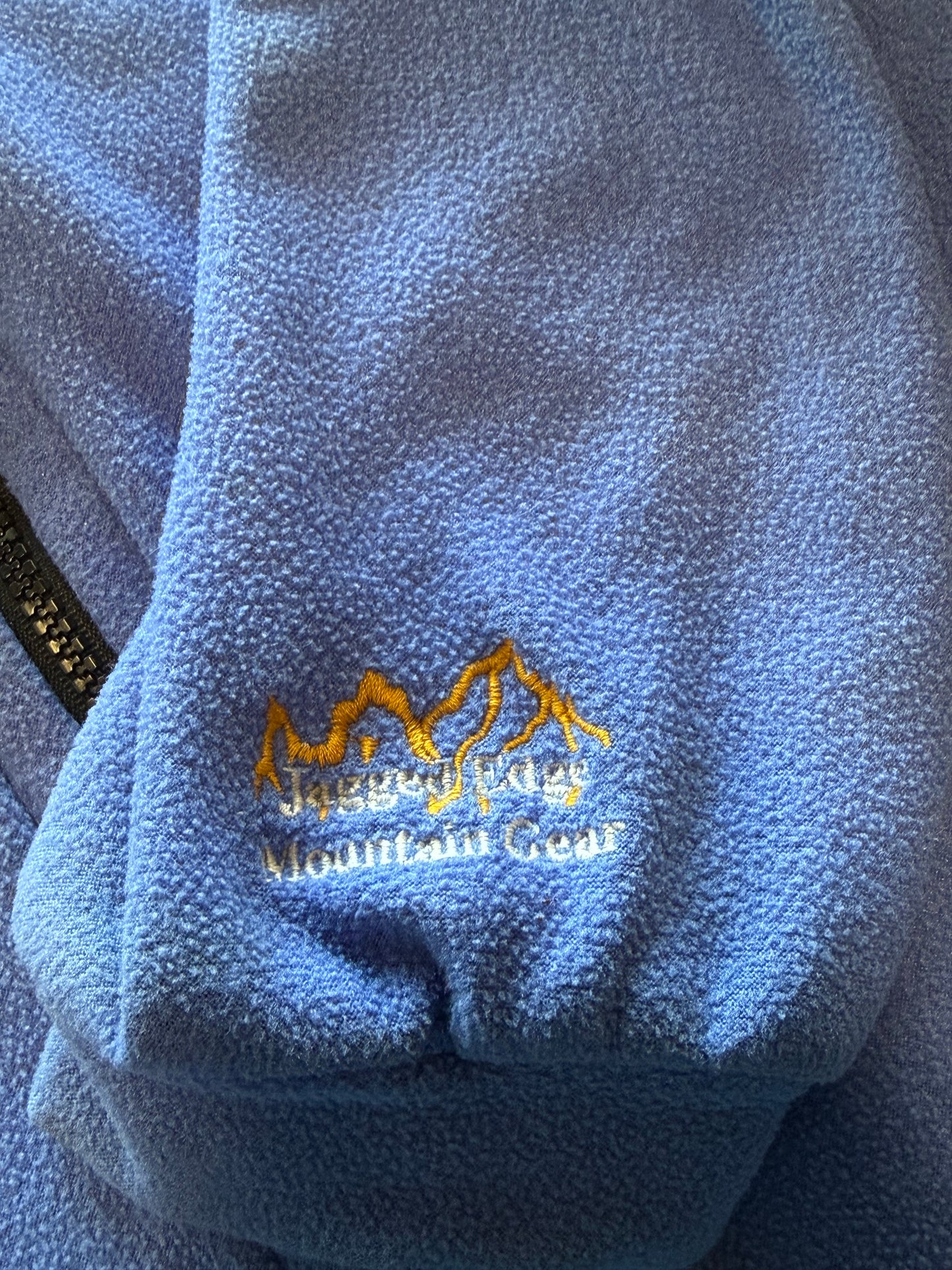 Vintage 90's Jagged Edge Mountain Gear Blue Fleece Zip Up Sweater Size Large