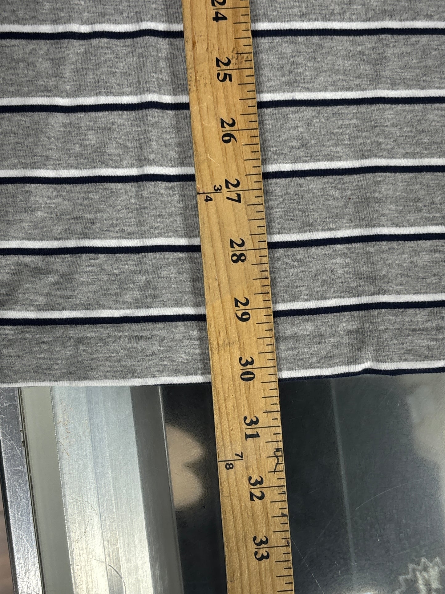 Polo Ralph Lauren Grey White Striped Small Pony Tee Size XL