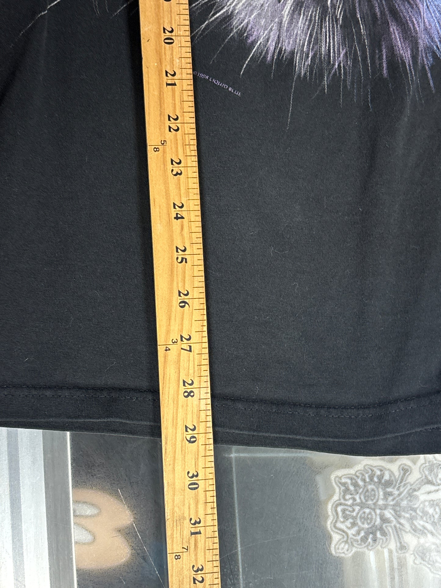 Vintage 90's Liquid Blue White Tiger Double Sided Nature Tee Size XXL