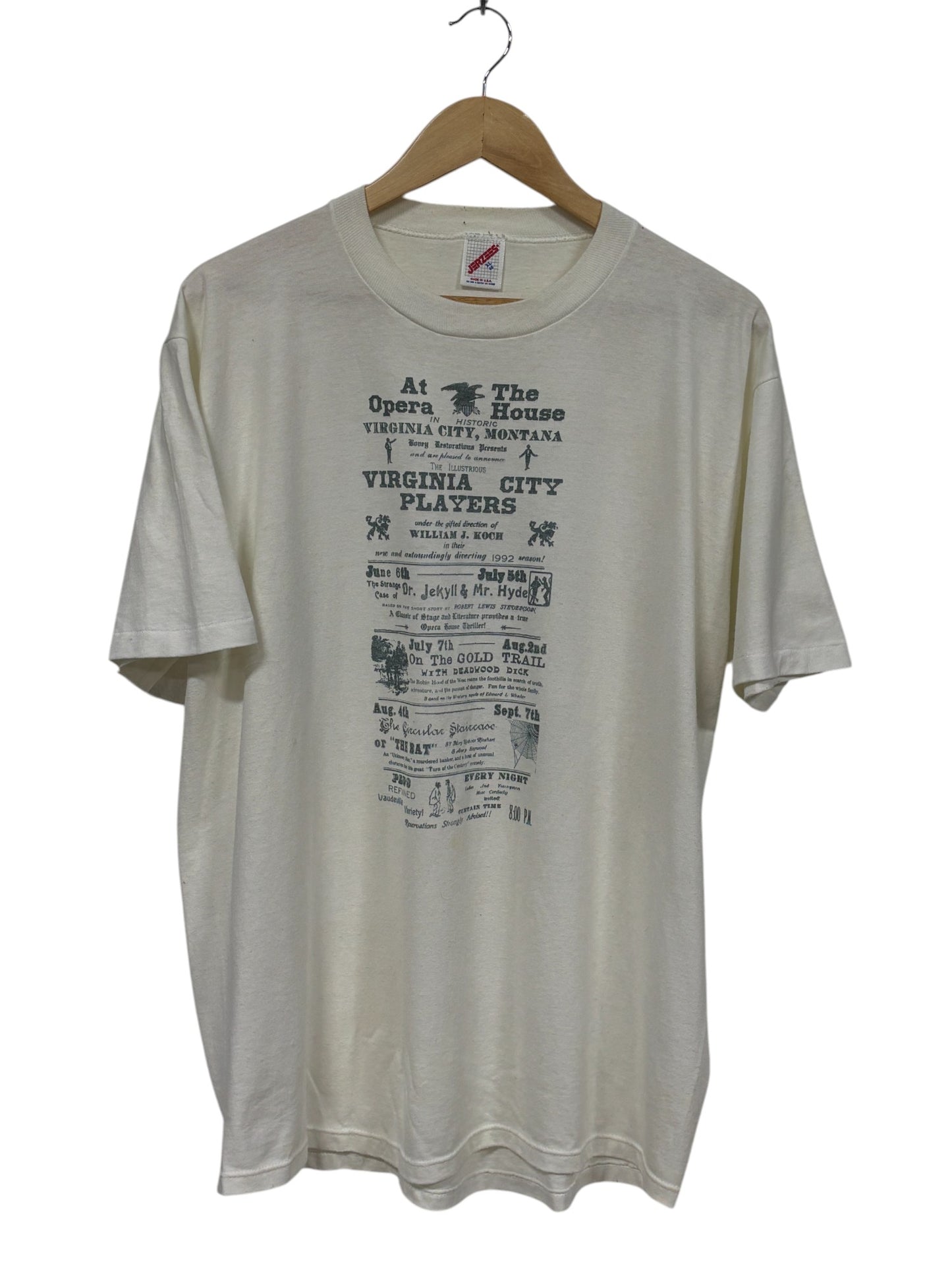 Vintage 90's Virginia City Montana Opera House Tee Size XL