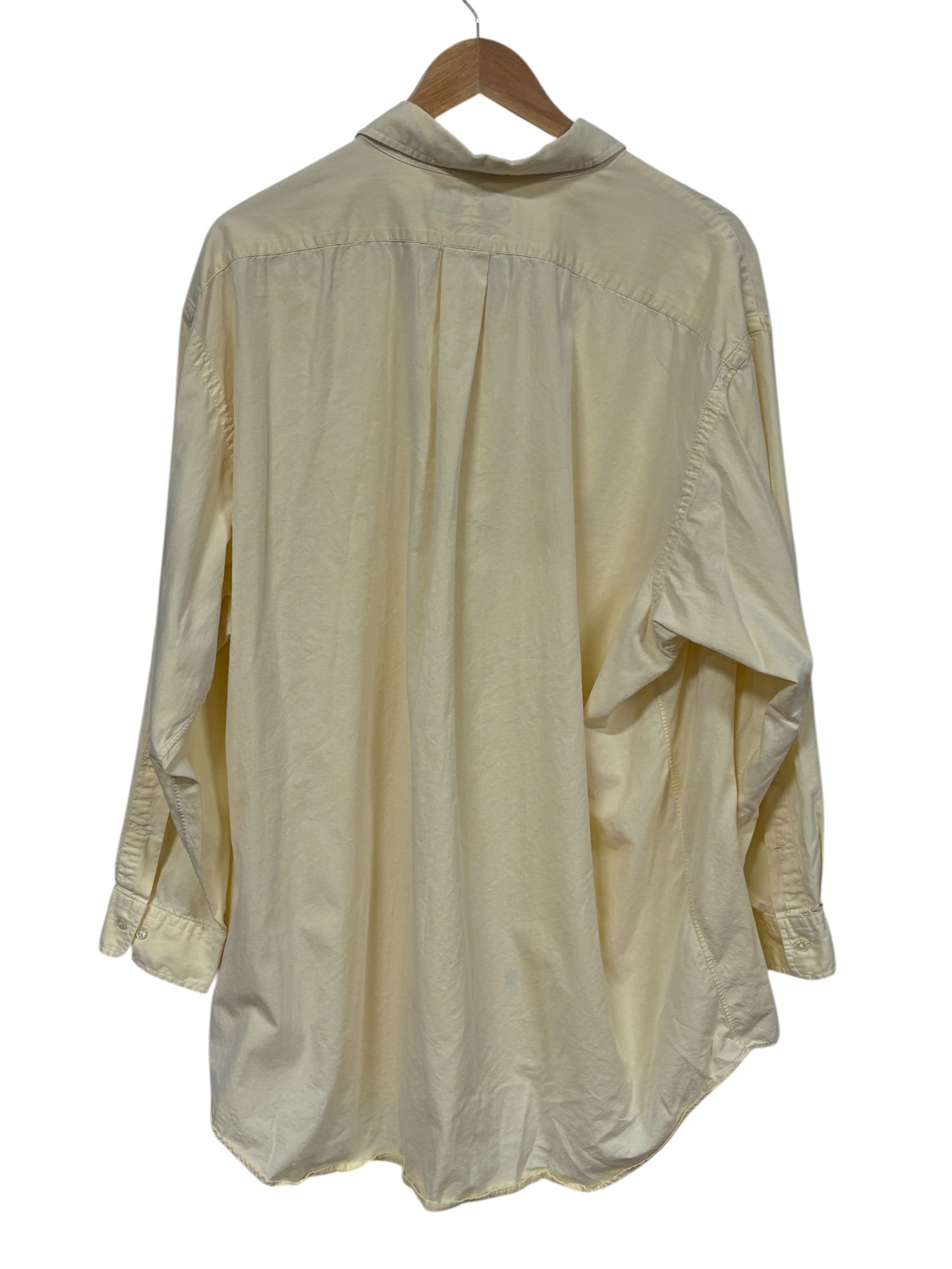 Vintage Polo Ralph Lauren Yellow Yarmouth Cotton Button Up Shirt Size XXL