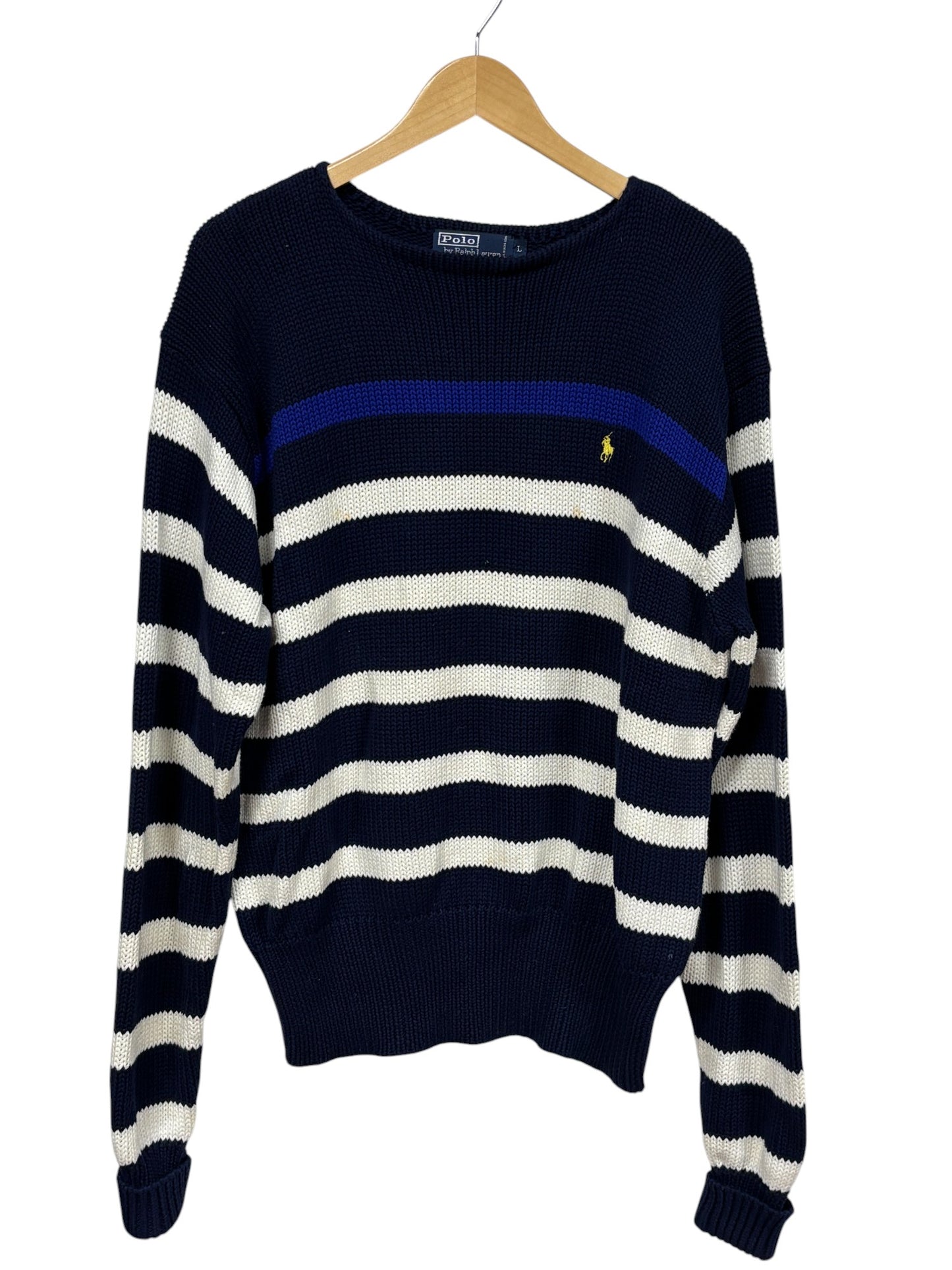 Vintage Polo Ralph Lauren Striped Knit Sweater Size Large
