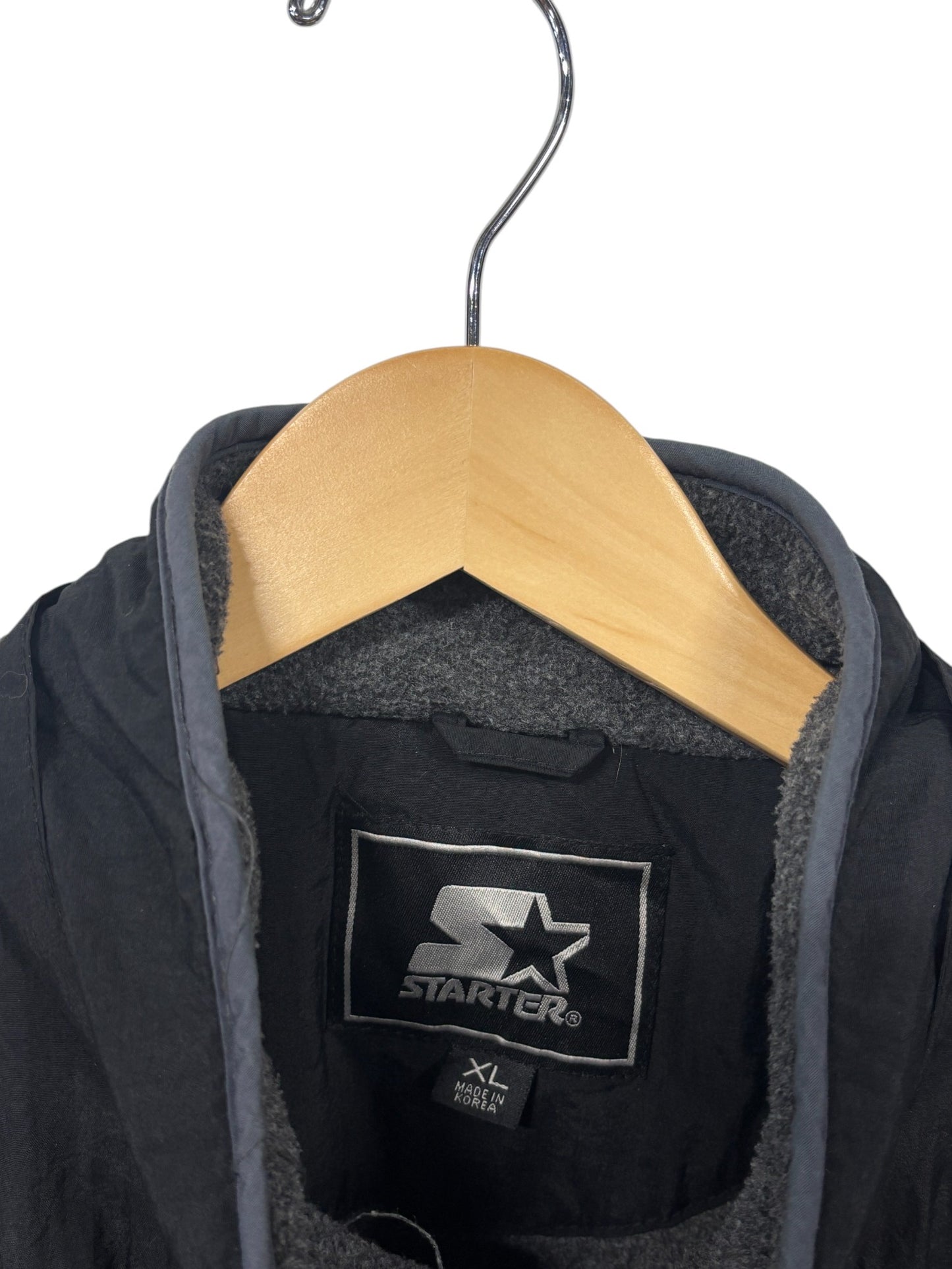 Vintage 90's Starter Minnesota Vikings Black Arm Logo Puffer Jacket Size XL