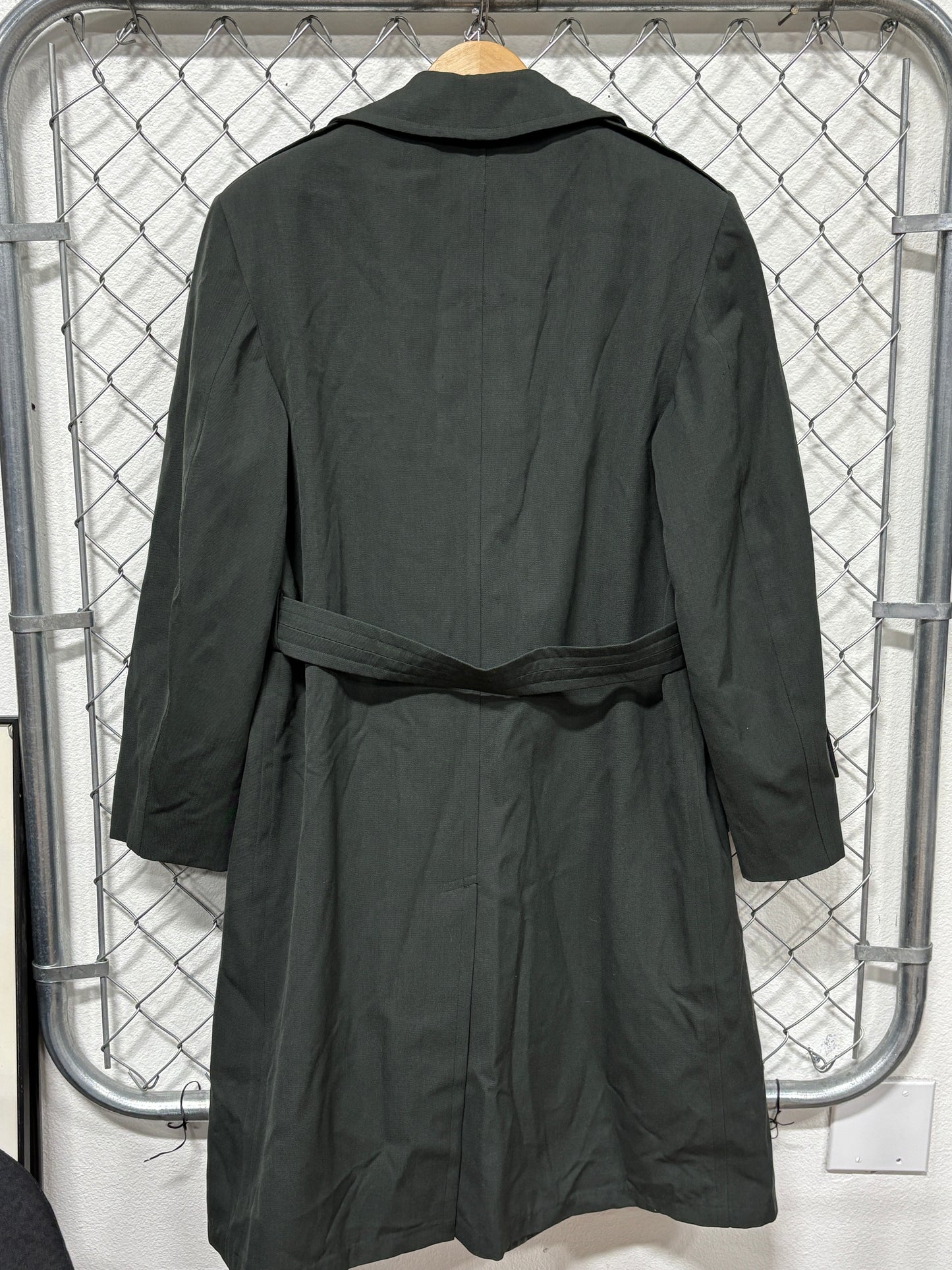 Vintage Military Issued Green Overcoat Gabardine Size 36 M/L