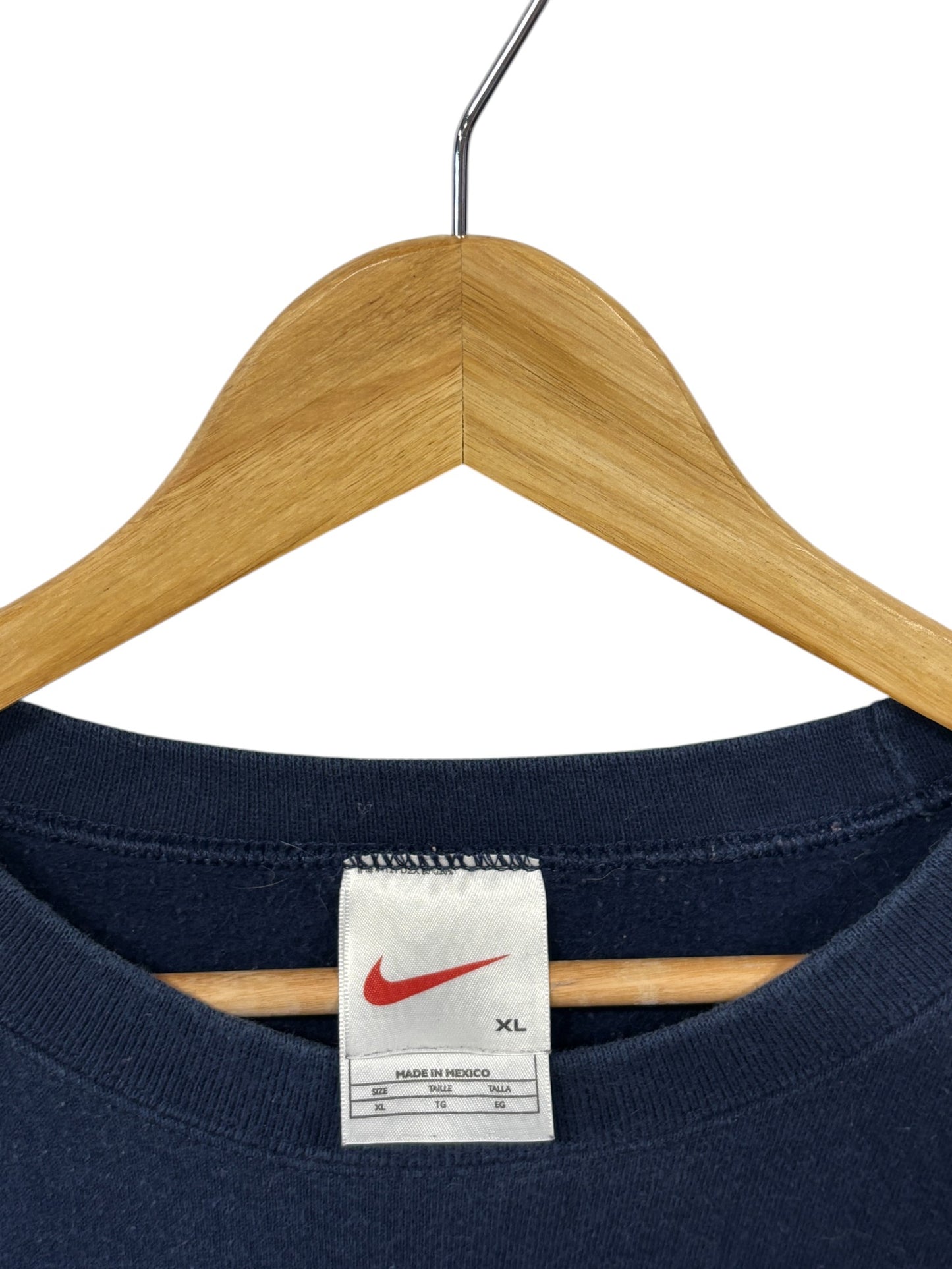 Vintage 90's Nike Navy Blue Small Embroidered Swoosh Sweater Size XL