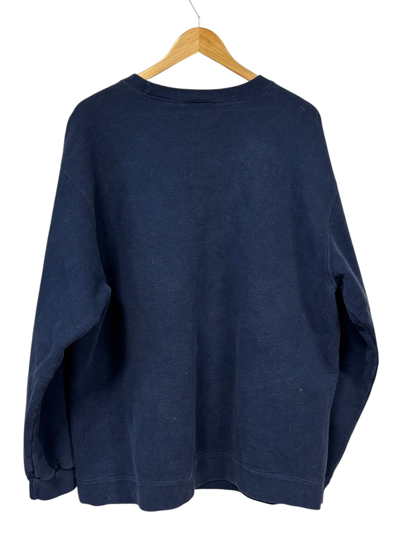 Vintage 90's Nike Navy Blue Small Embroidered Swoosh Sweater Size XL