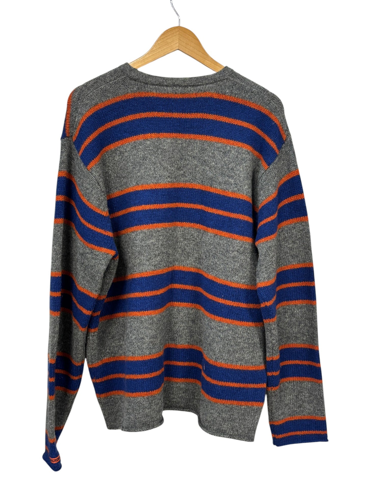Abercrombie and Fitch Grey Blue Striped Sweater Size XL
