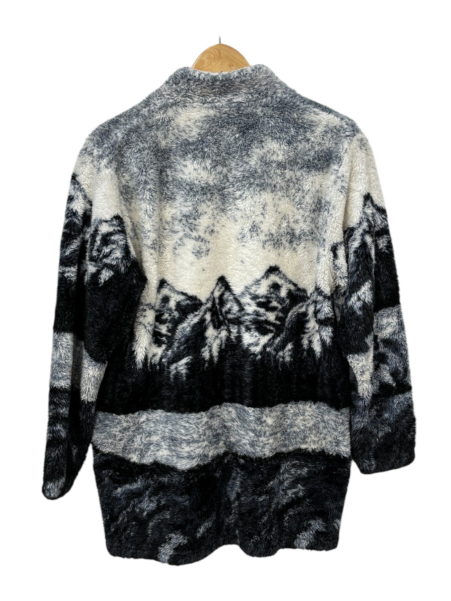 Vintage 90's Black Mountain Wolf Pack Fleece Zip Up Jacket Size Medium