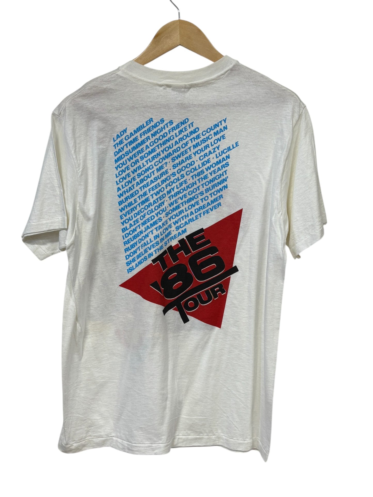 Vintage 1986 Kenny Rogers Live In Concert The Gambler Promo Tee Size Large