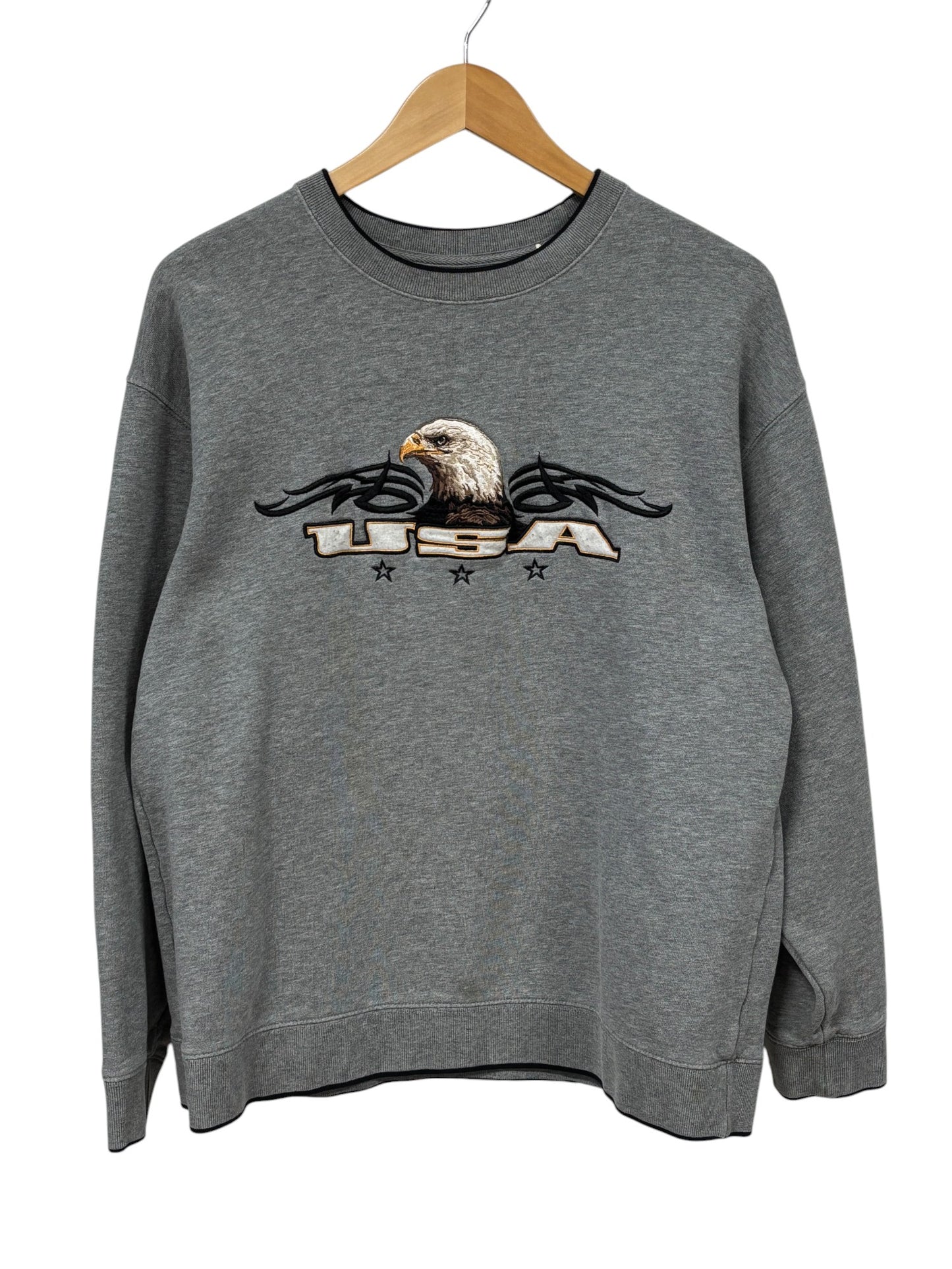 Vintage Y2K Bald Eagle USA Graphic Crewneck Sweater Size Medium