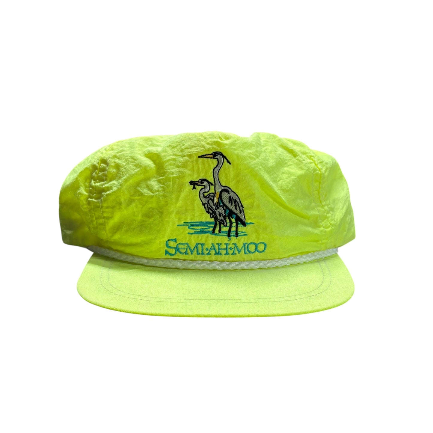 Vintage Neon Green Strapback Hat