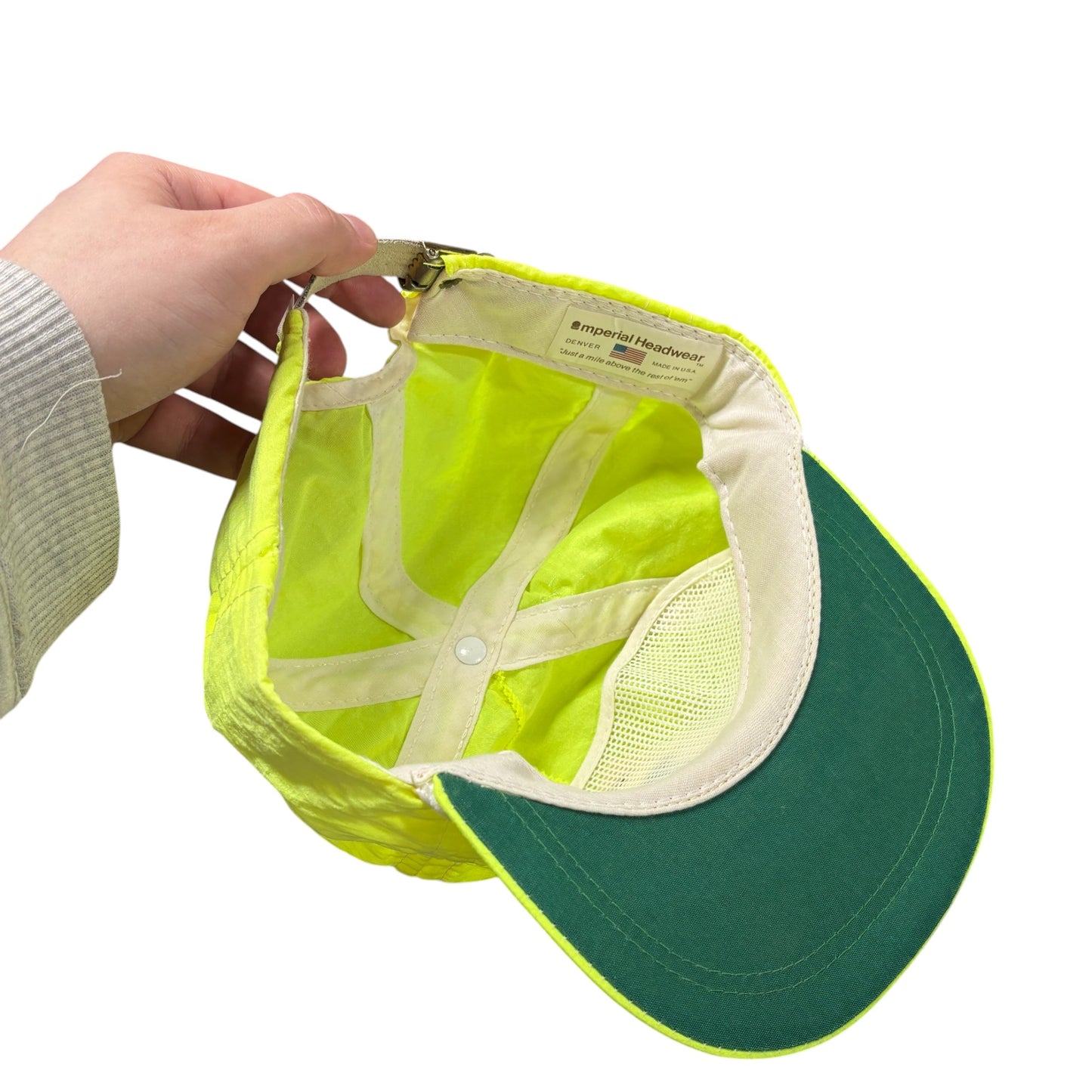 Vintage Neon Green Strapback Hat