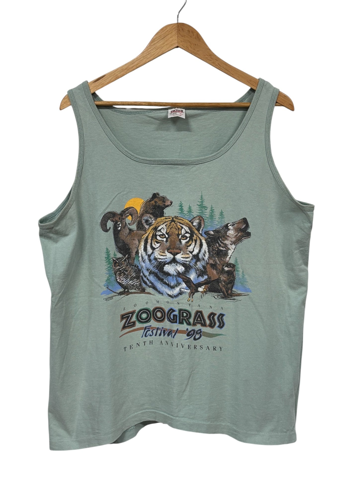 Vintage 1998 Montana Zoo Grass Festival Nature Tank Top Size XL