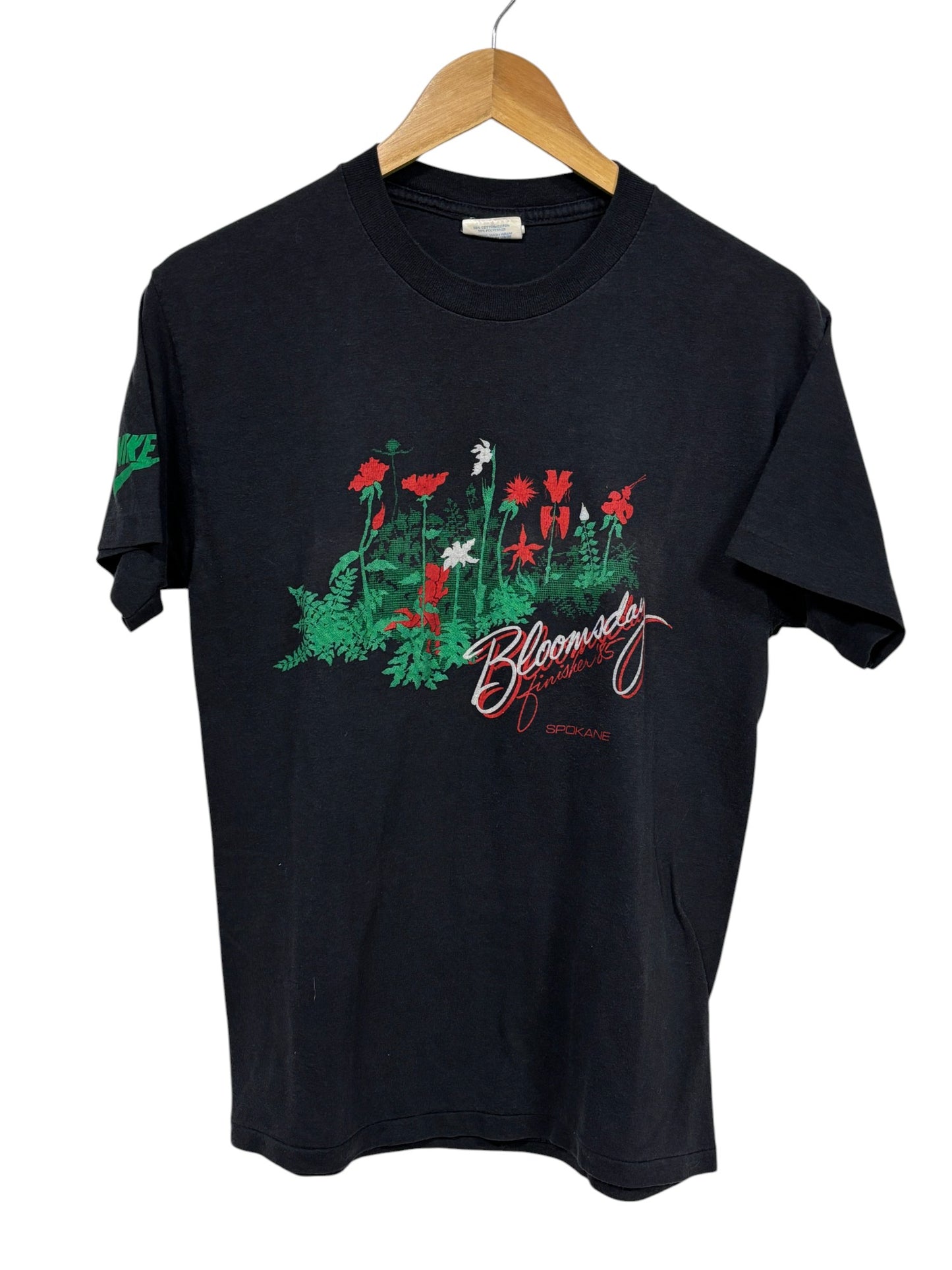 Vintage 1985 Nike Washington Bloomsday Marathon Finisher Tee Size Medium