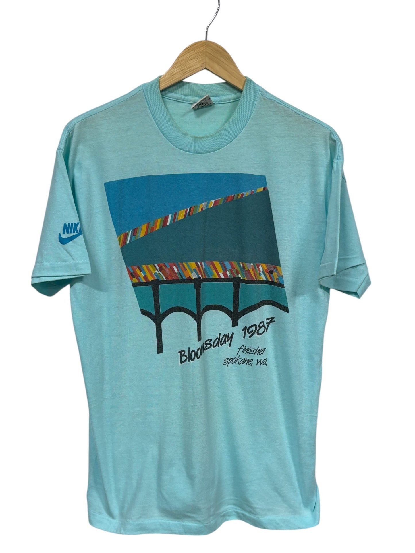 Vintage 1987 Nike Bloomsday Marathon Spokane Washington Tee Size Medium