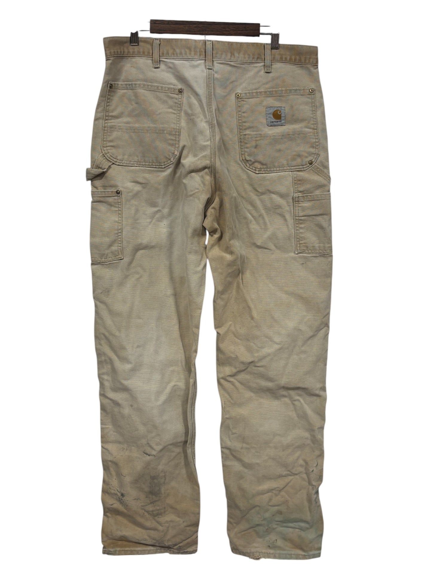 Vintage Carhartt Distressed Brown Double Knee Carpenter Pants Size 36x34