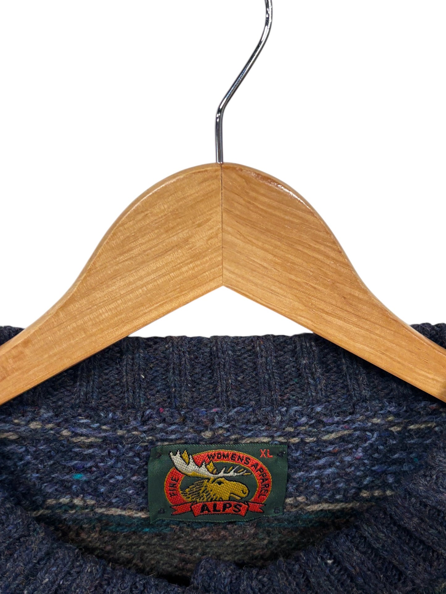 Vintage Alps Womens Knit Button Up Sweater Size XL