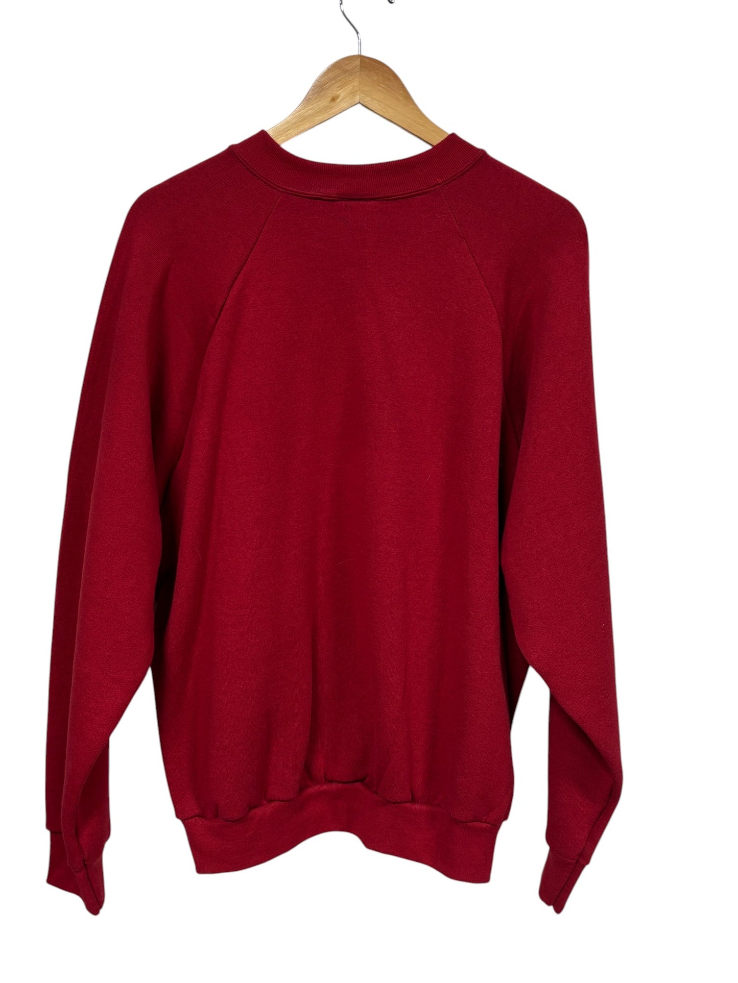Vintage 90's Fruit of the Loom Red Blank Crewneck Sweater Size XL