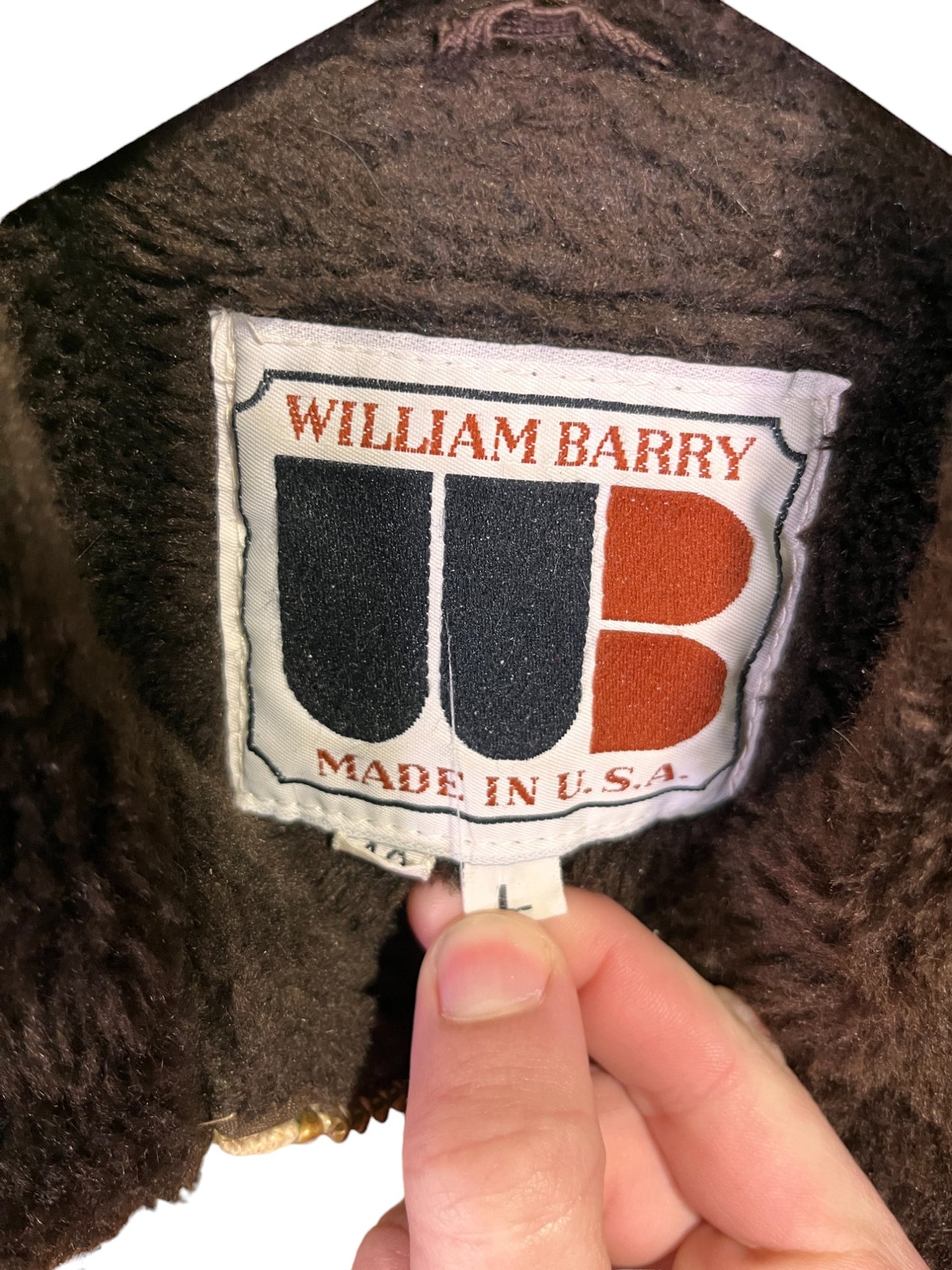 Vintage 70's William Barry Made in USA Fur Lined Jacket Size Large