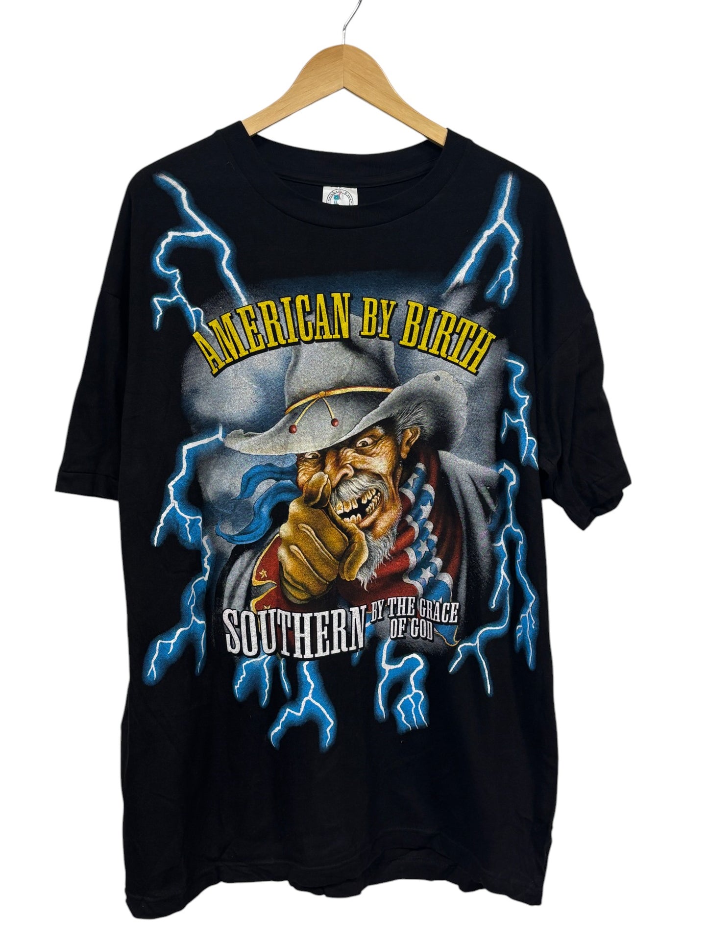 Vintage 90's American Thunder Southern Grace of God Biker Tee Size XL