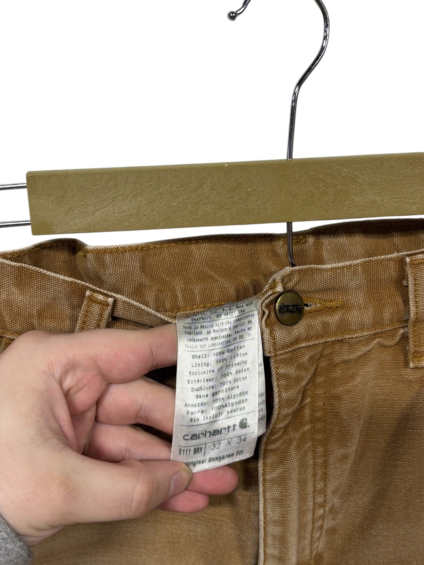 Vintage Carhartt Flannel Lined Distressed Carpenter Pants Size 31x32