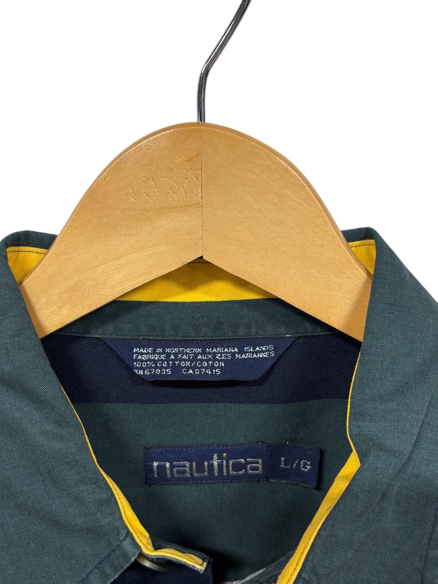 Vintage Nautica Striped Button Up Shirt Size Large