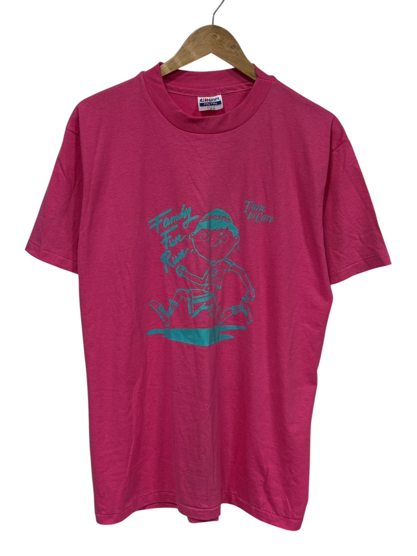 Vintage 80's Family Fun Run Graphic Tee Size Large