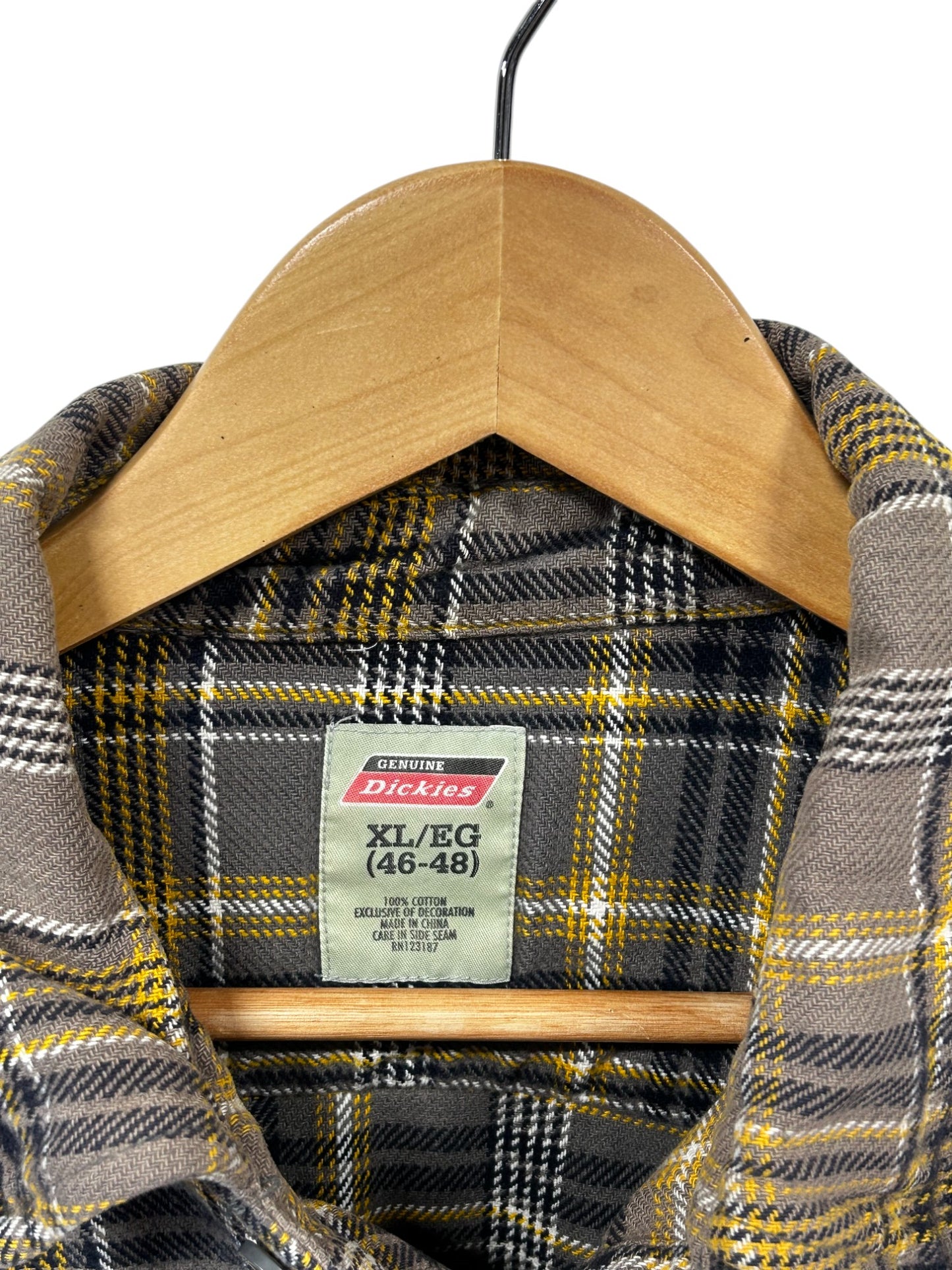 Dickies Plaid Flannel Work Long Sleeve Shirt Size XL