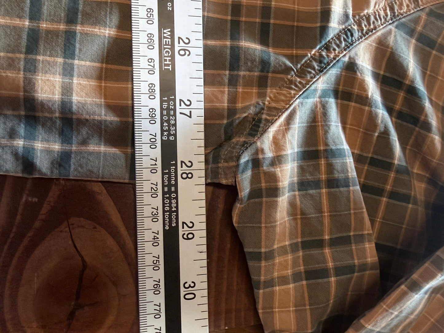 Carhartt Brown Plaid Button Up Work Shirt Size XXL Tall