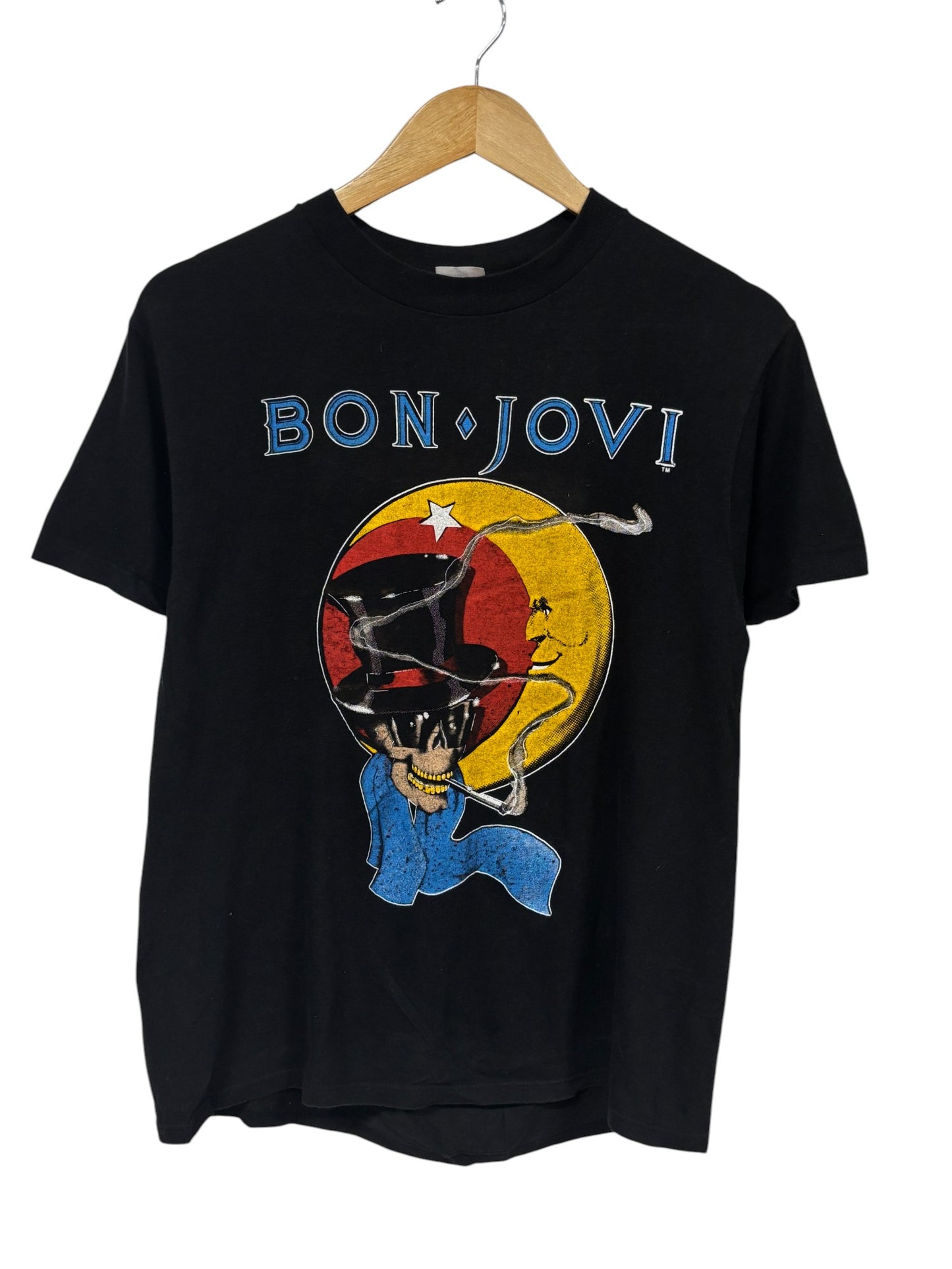 Vintage 80's Bon Jovi Rocks Your Ass Off Concert Band Tour Tee Size Large