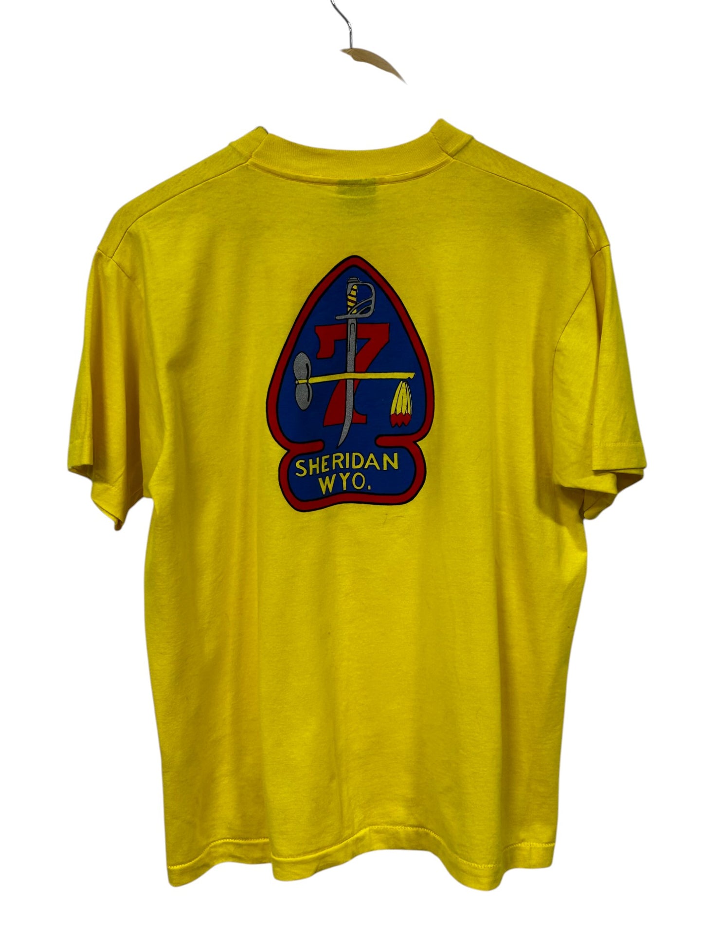 Vintage 80 's Ballyhooed with the 7th Cavalry Sheridan Wyoming Tee Size Large