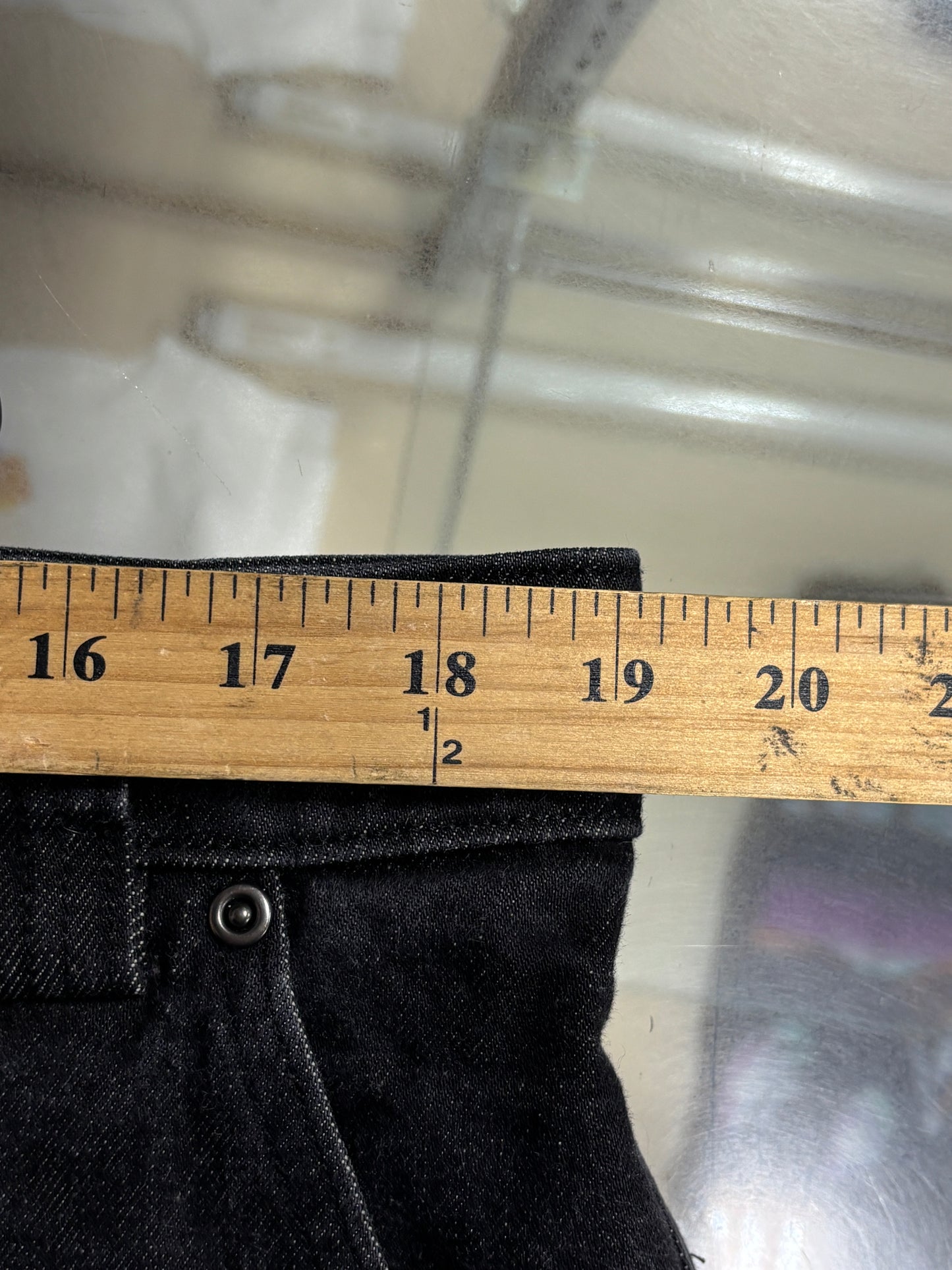 Y2K Black Denim Cutoff Cargo Shorts Size 38
