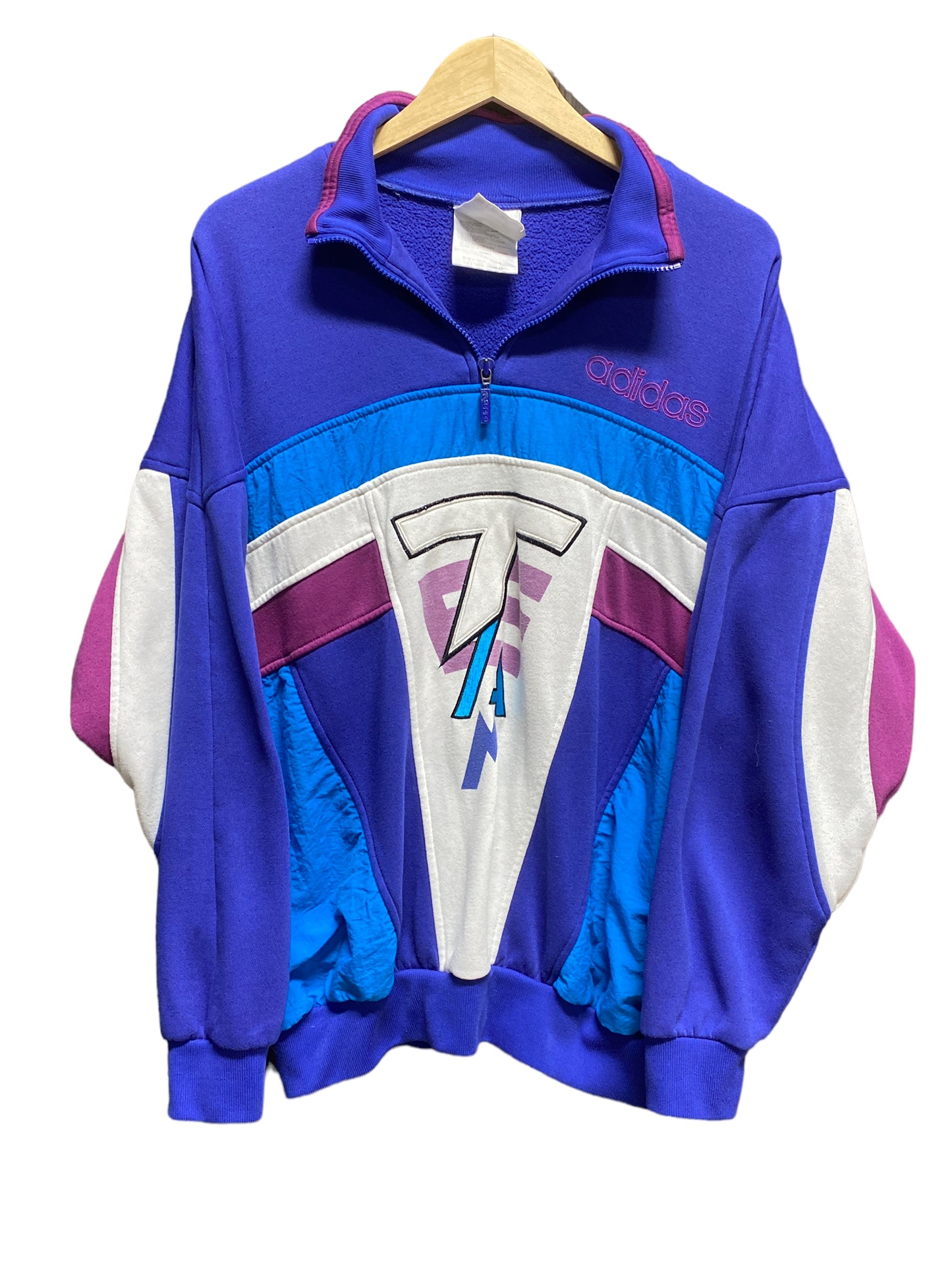 Vintage 90's Adidas Team Quarterzip Sweater Size Large