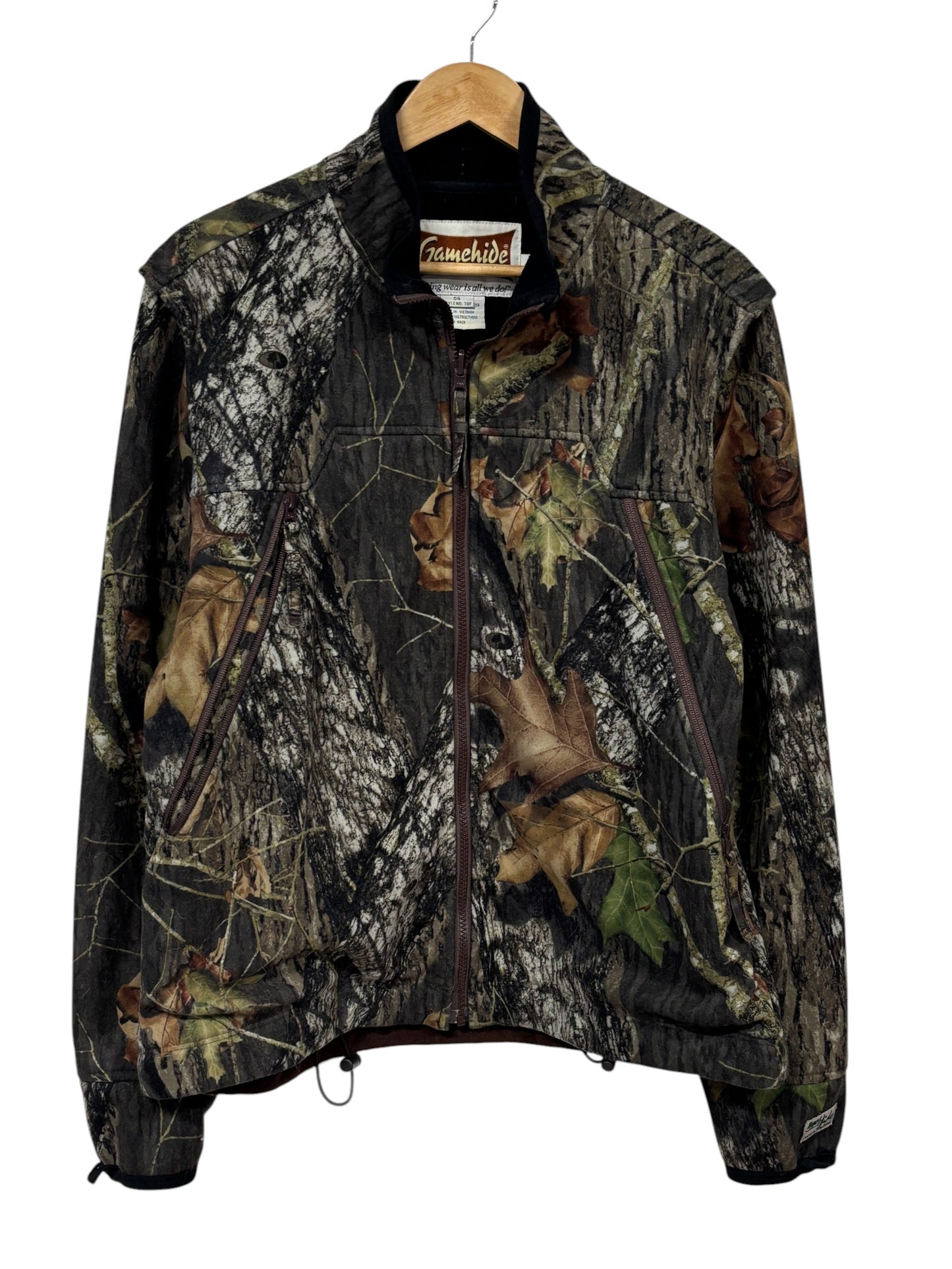 Vintage Hunting Woodland Camo Full Zip Jacket Size Large