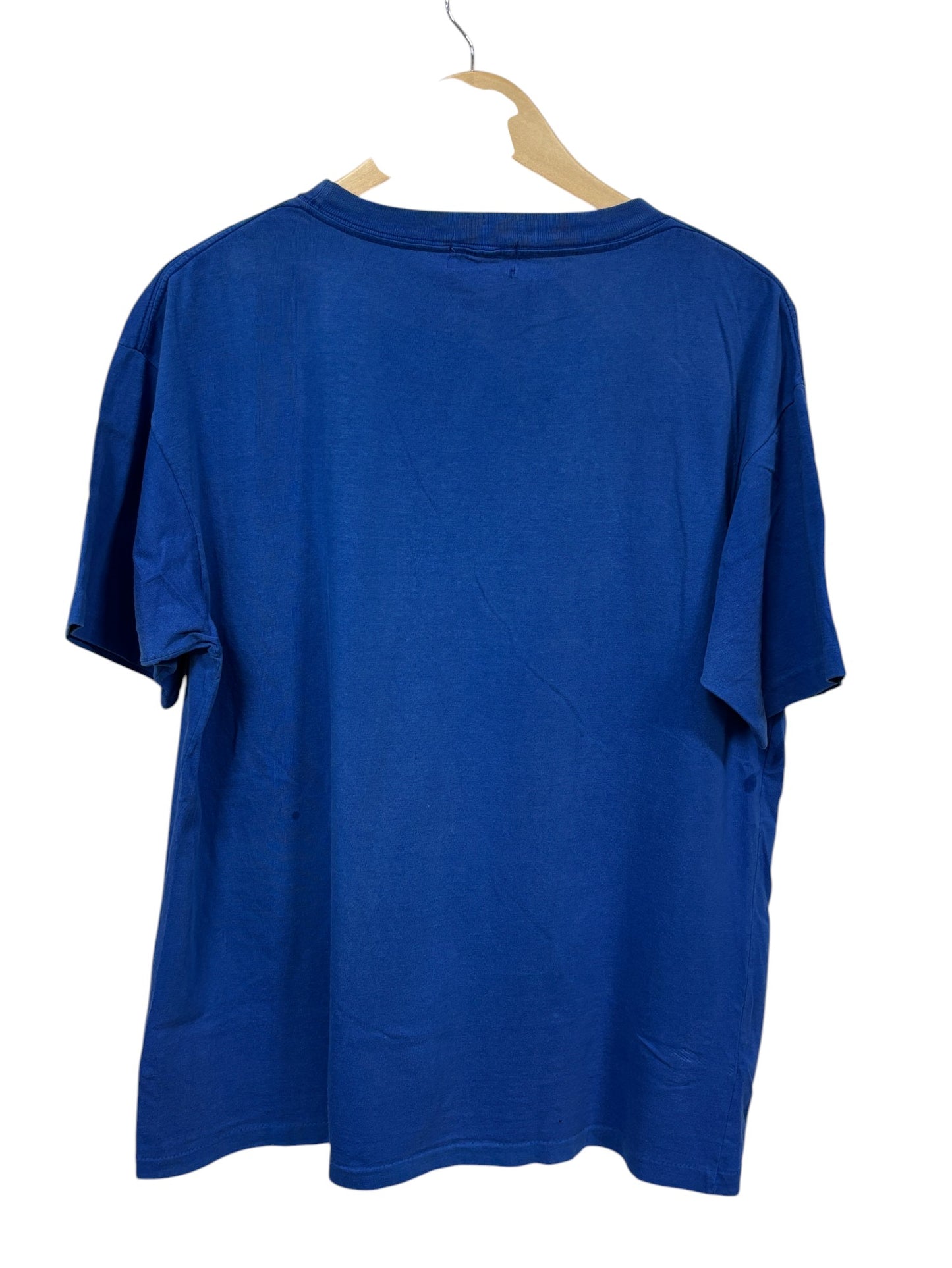Vintage 80's Blue Blank Pocket Tee Size Large