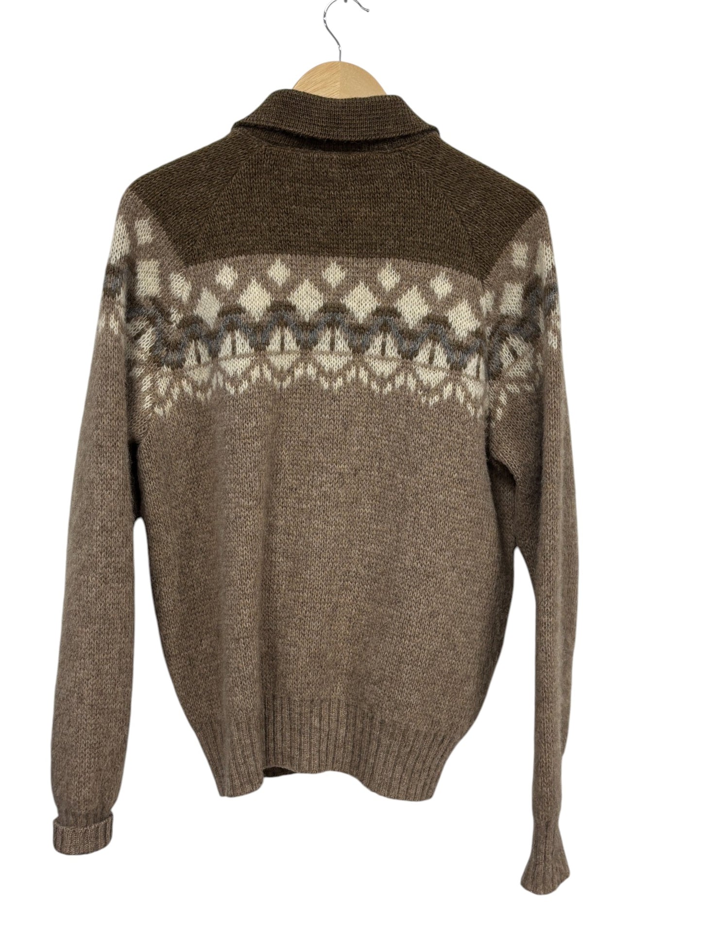 Vintage Nanook Virgin Wool Knit Full Zip Sweater Size Large