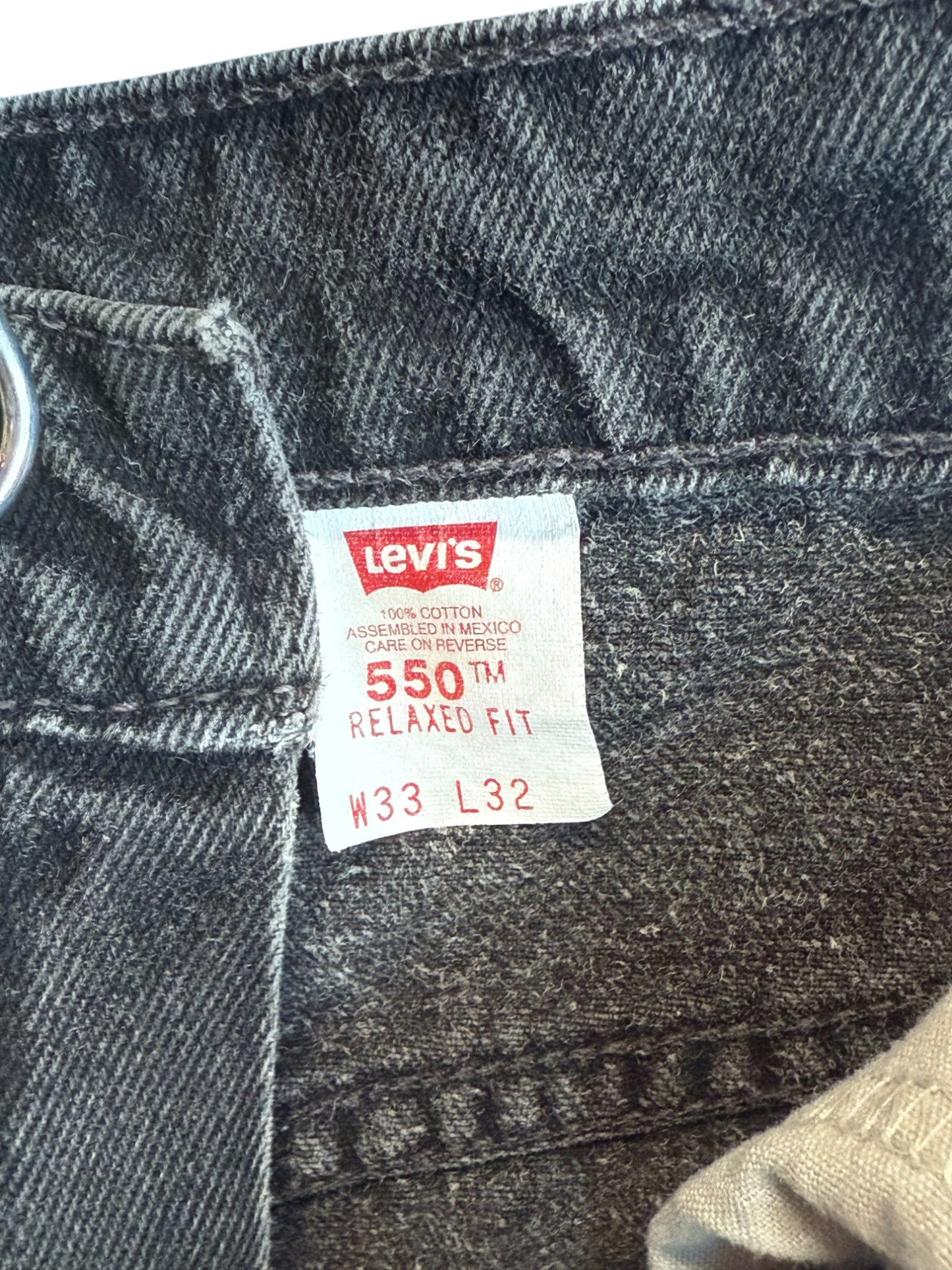 Vintage 90's Levi's 550 Relaxed Fit Black Denim Jeans Size 33x32