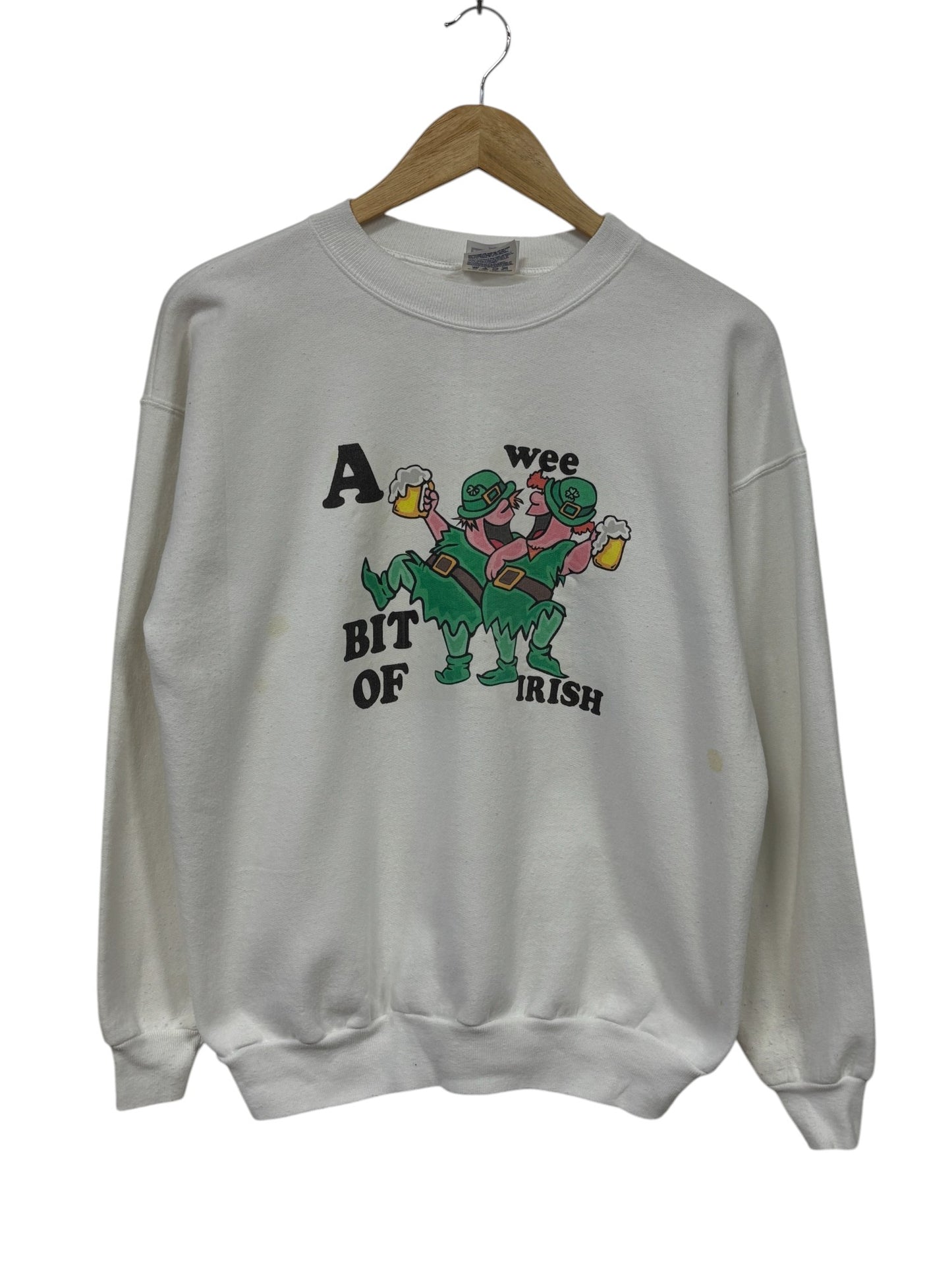 Vintage Wee Bit of Irish Leprechauns Crewneck Sweater Size Medium