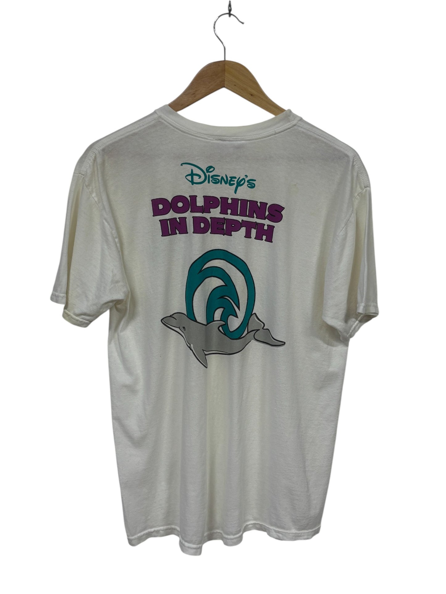 Vintage 90's Disney Dolphins in Depth Nature Graphic Tee Size Medium