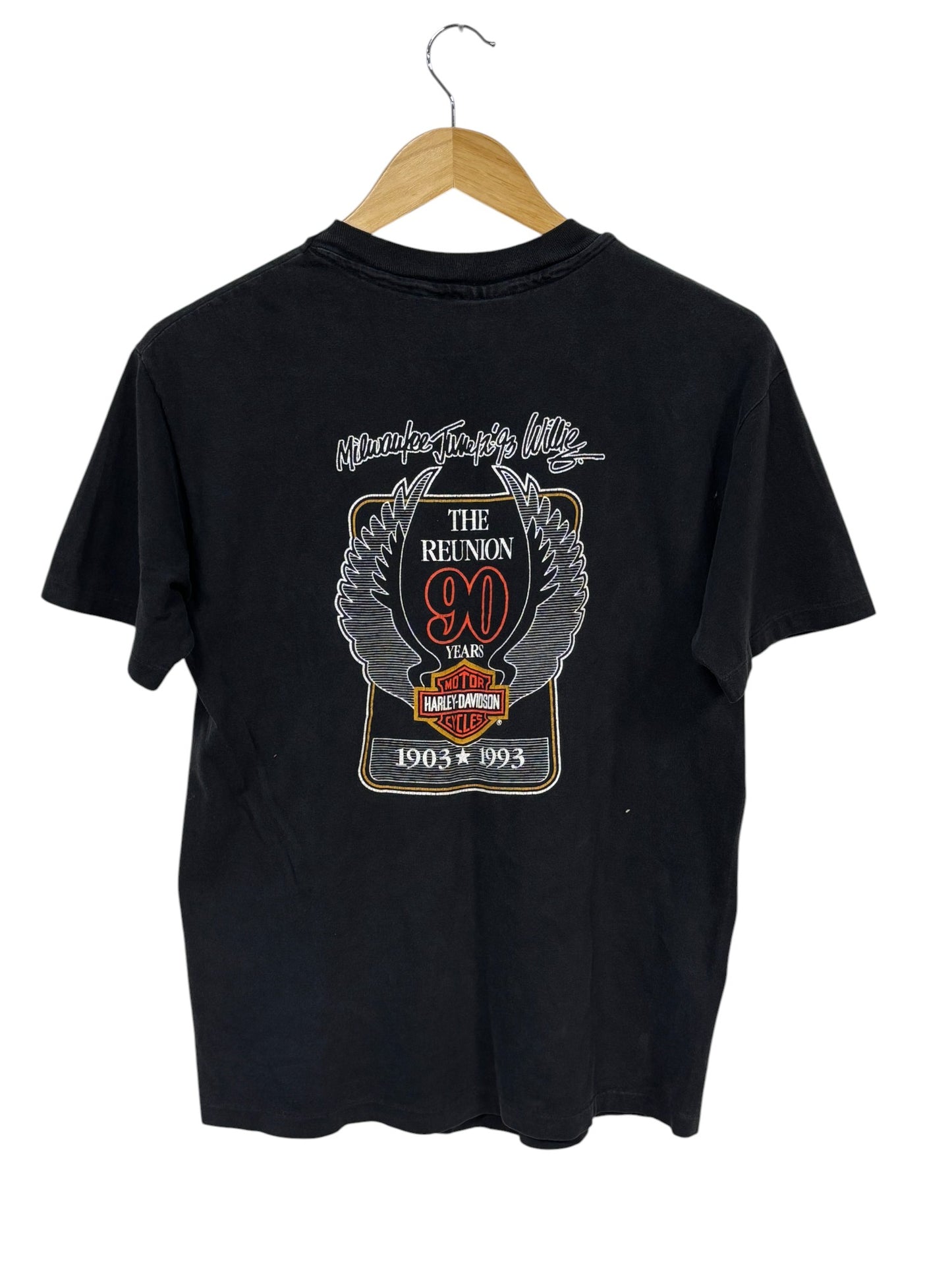 Vintage 90's Harley Davidson Milwaukee Biker Graphic Tee Size Medium
