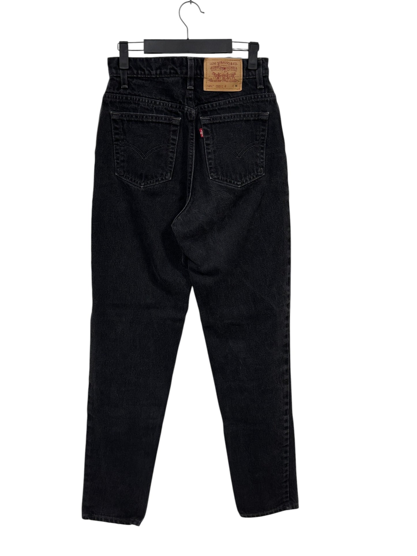 Vintage Levi's Women's 521 Tapered Fit Black Denim Jeans Size 26x31