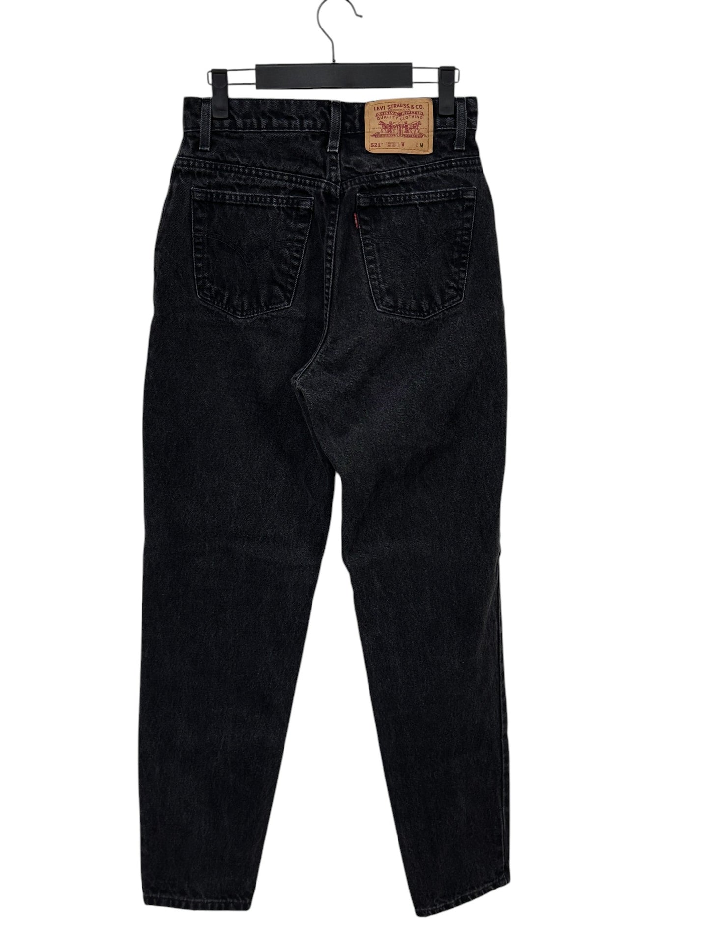 Vintage 90's Levi's 521 Tapered Fit Black Denim Jeans Size 26x31